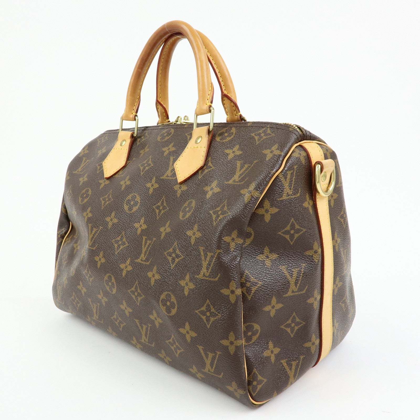 Louis Vuitton Monogram Speedy Bandouliere 30 Boston Bag Brown M40391