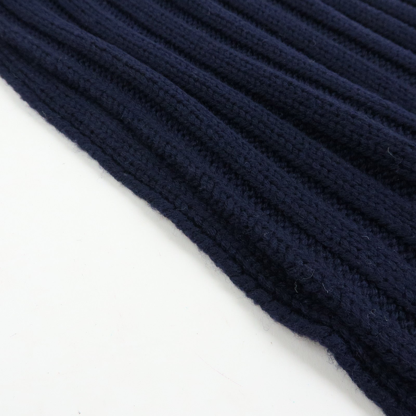MONCLER Logo Wool 100% Scarf Stole Navy