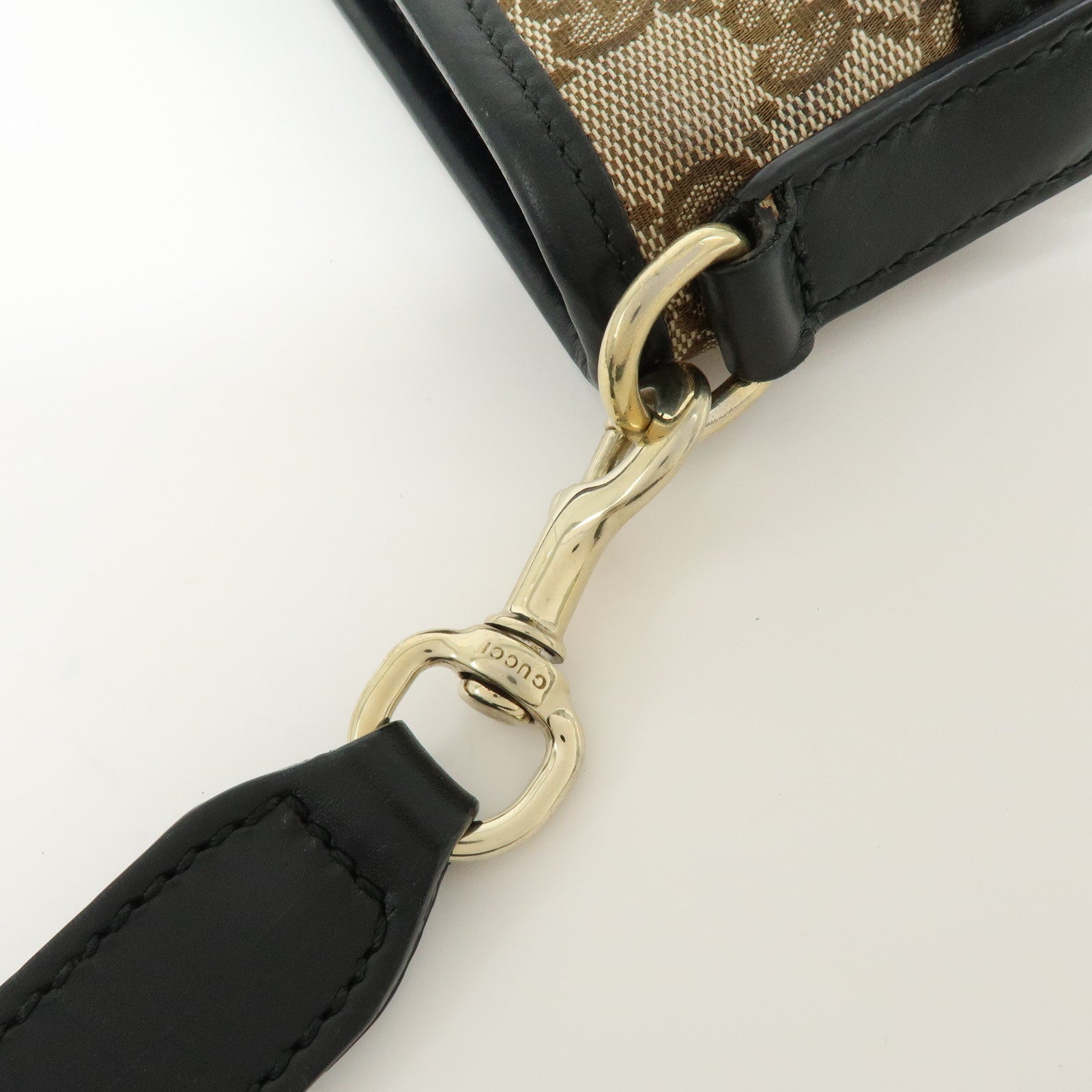 GUCCI Sherry GG Canvas Leather Shoulder Bag Crossbody Bag 388926
