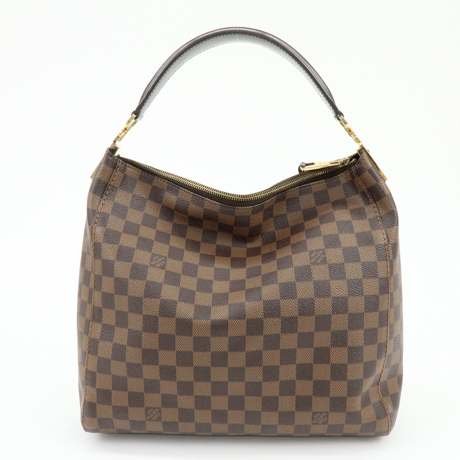 Louis Vuitton Damier Canvas Portobello PM Shoulder Bag Brown N41184