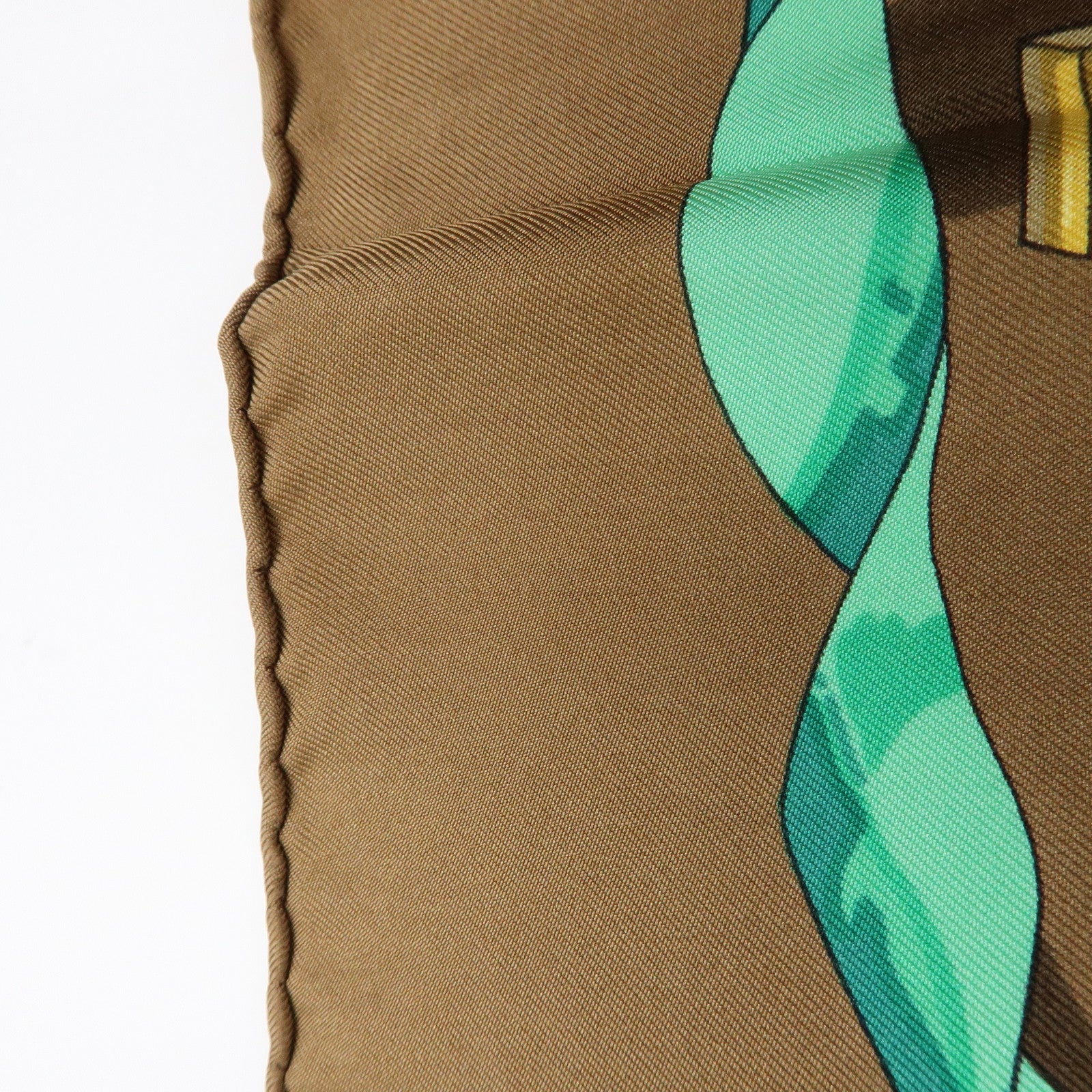 HERMES Carre 90 Silk 100% Scarf Ferronnerie Brown Gold