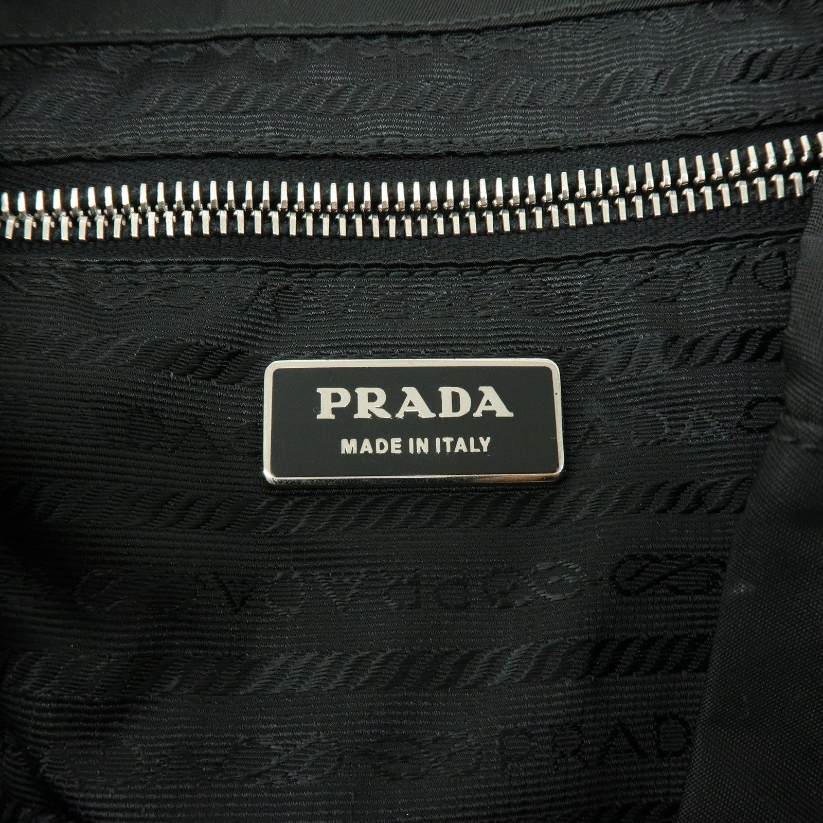 PRADA Triangle Logo Nylon Leather Backpack Rucksack Black BZ2811