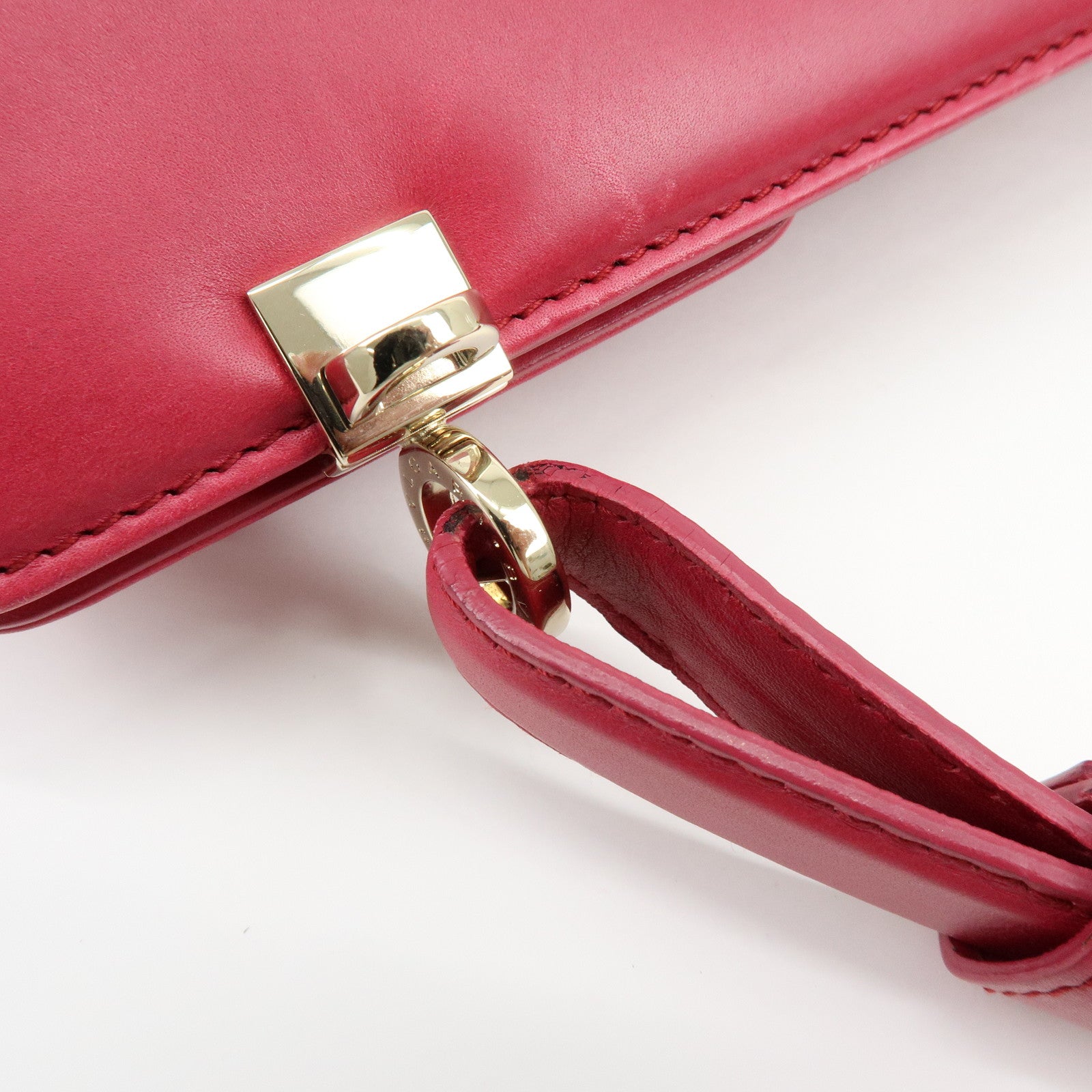 BVLGARI Isabella Rossellini Leather 2Way Bag Hand Bag Magenta