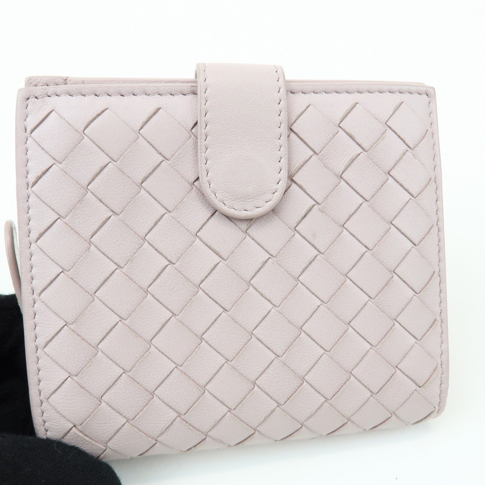 BOTTEGA VENETA Intrecciato Leather Bi-fold Comact Wallet Lavender