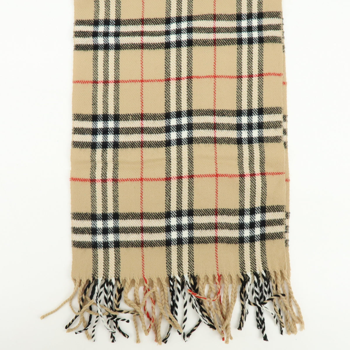 BURBERRY Nova Plaid Wool 100% Scarf Shawl Beige
