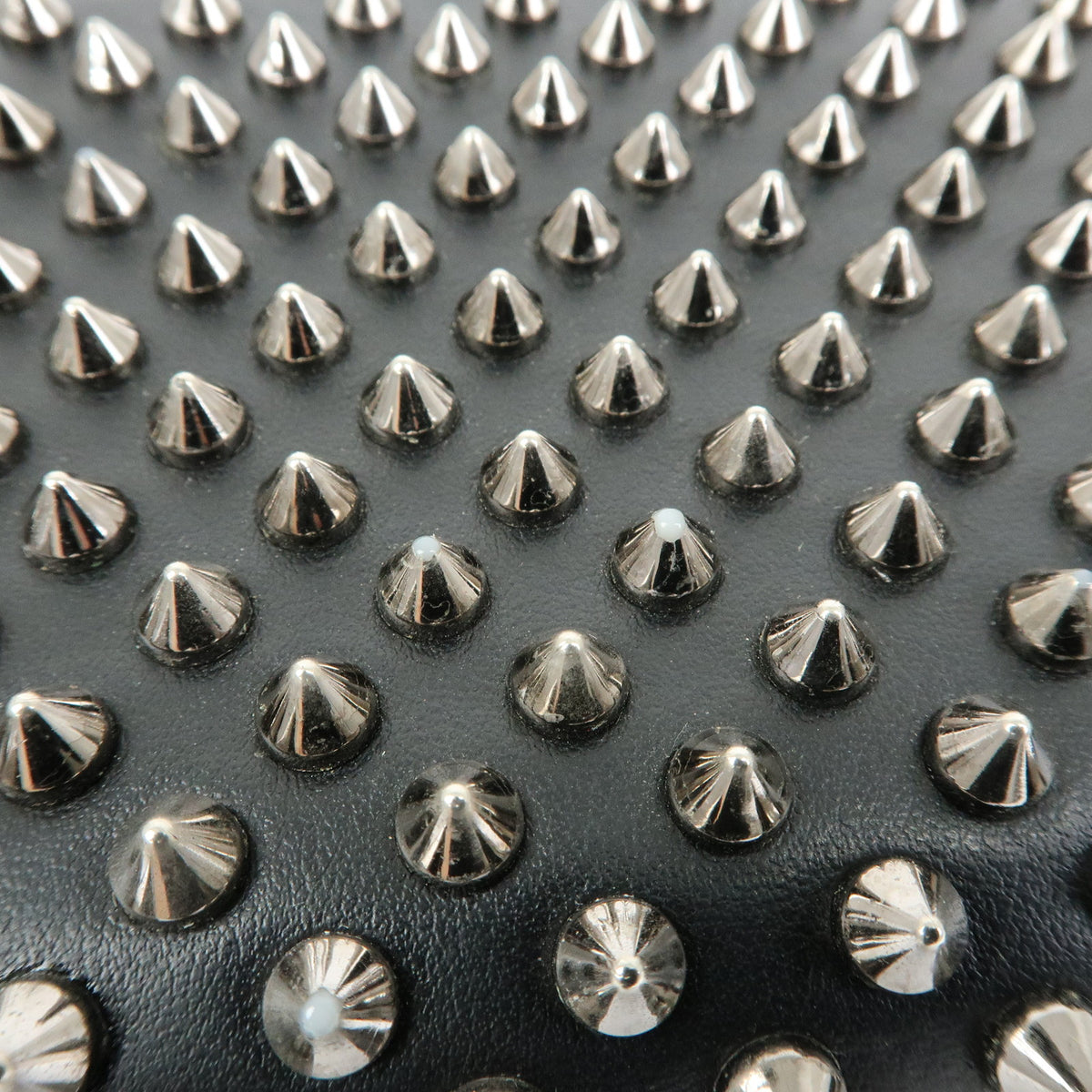 Christian Louboutin Studs Leather Round Zippy Compact Wallet Black