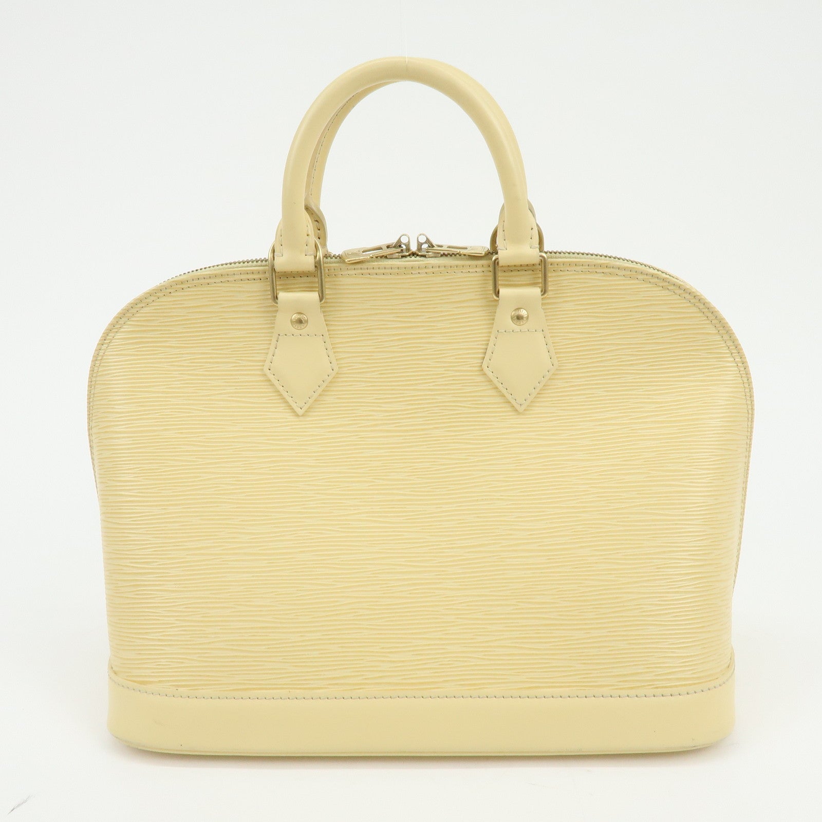 Louis Vuitton Epi Alma Leather Hand Bag Vanilla Light Yellow M5214A