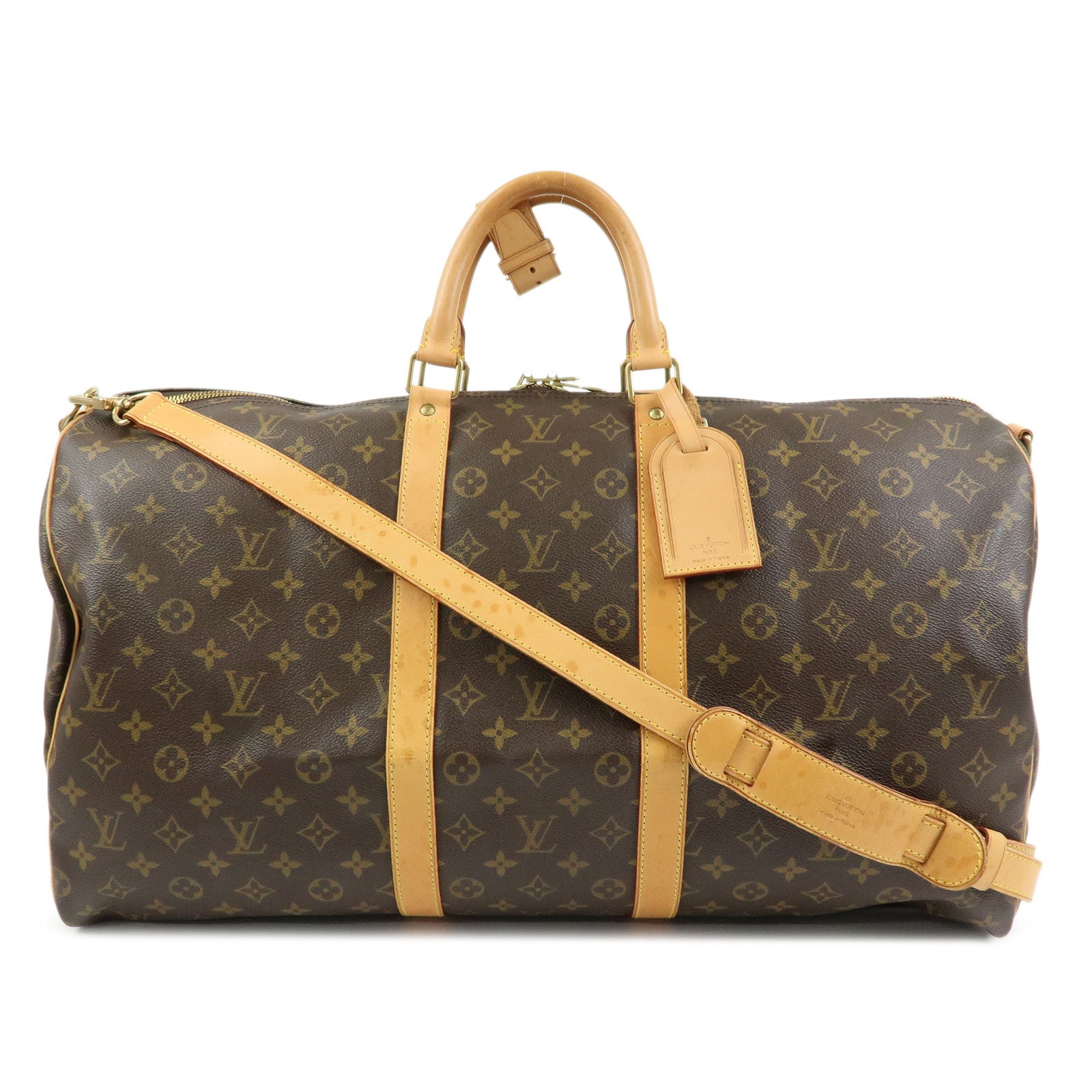 Louis Vuitton Keep All Bandouliere 55 Boston Bag Hand Bag Brown M41414