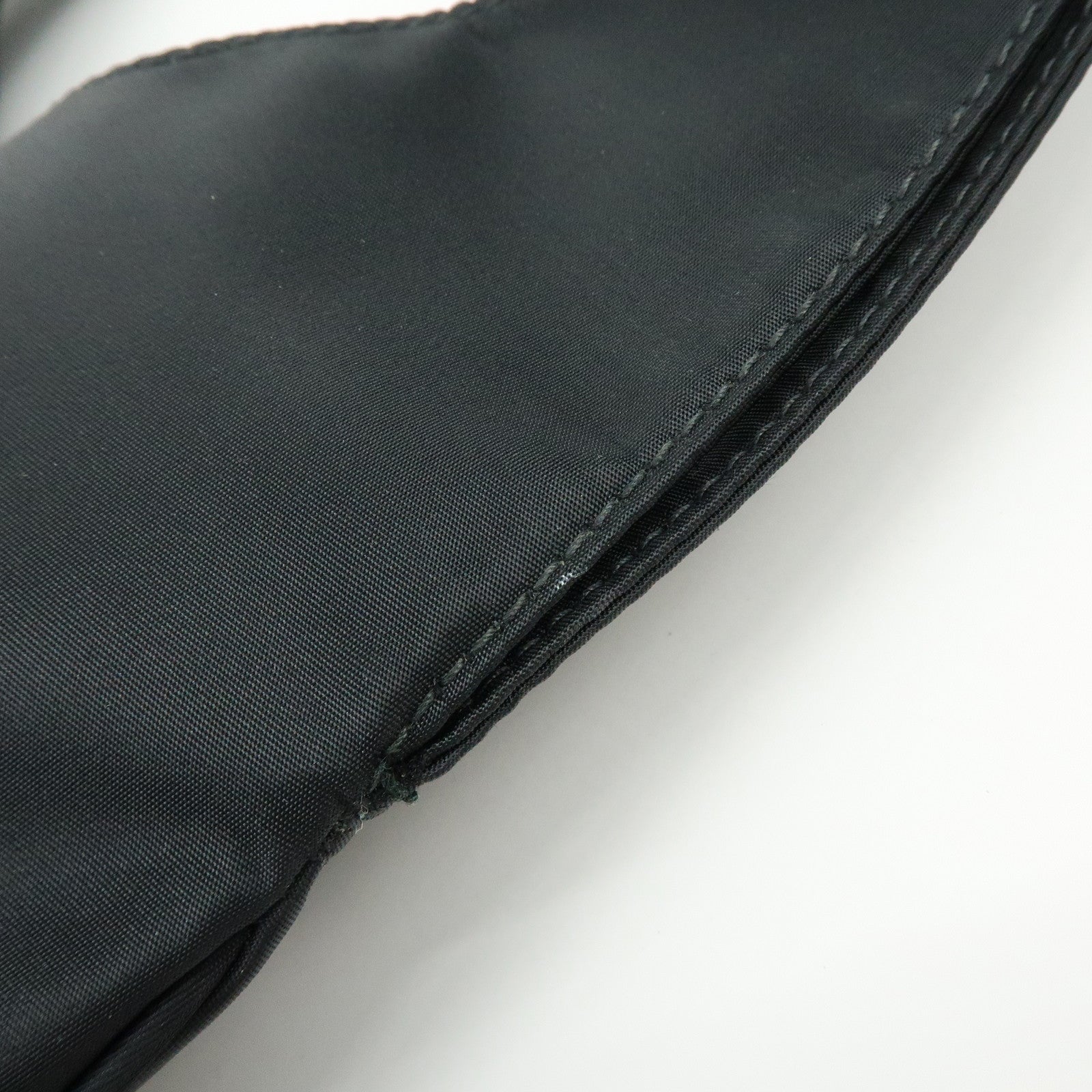 FENDI Logo Nylon Leather Shoulder Bag Tote Bag Black 15062