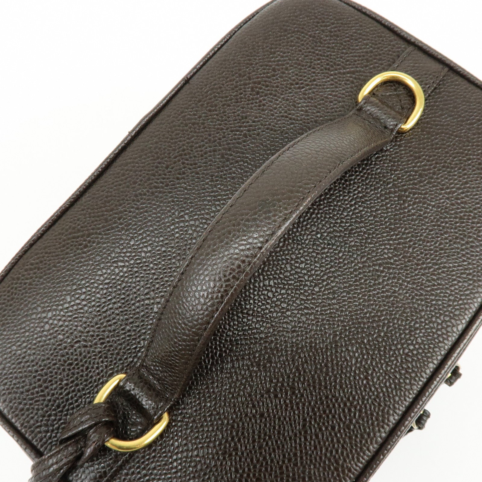CHANEL COCO Mark Caviarskin 2WAY Bag Cosmetic Bag Black A07061