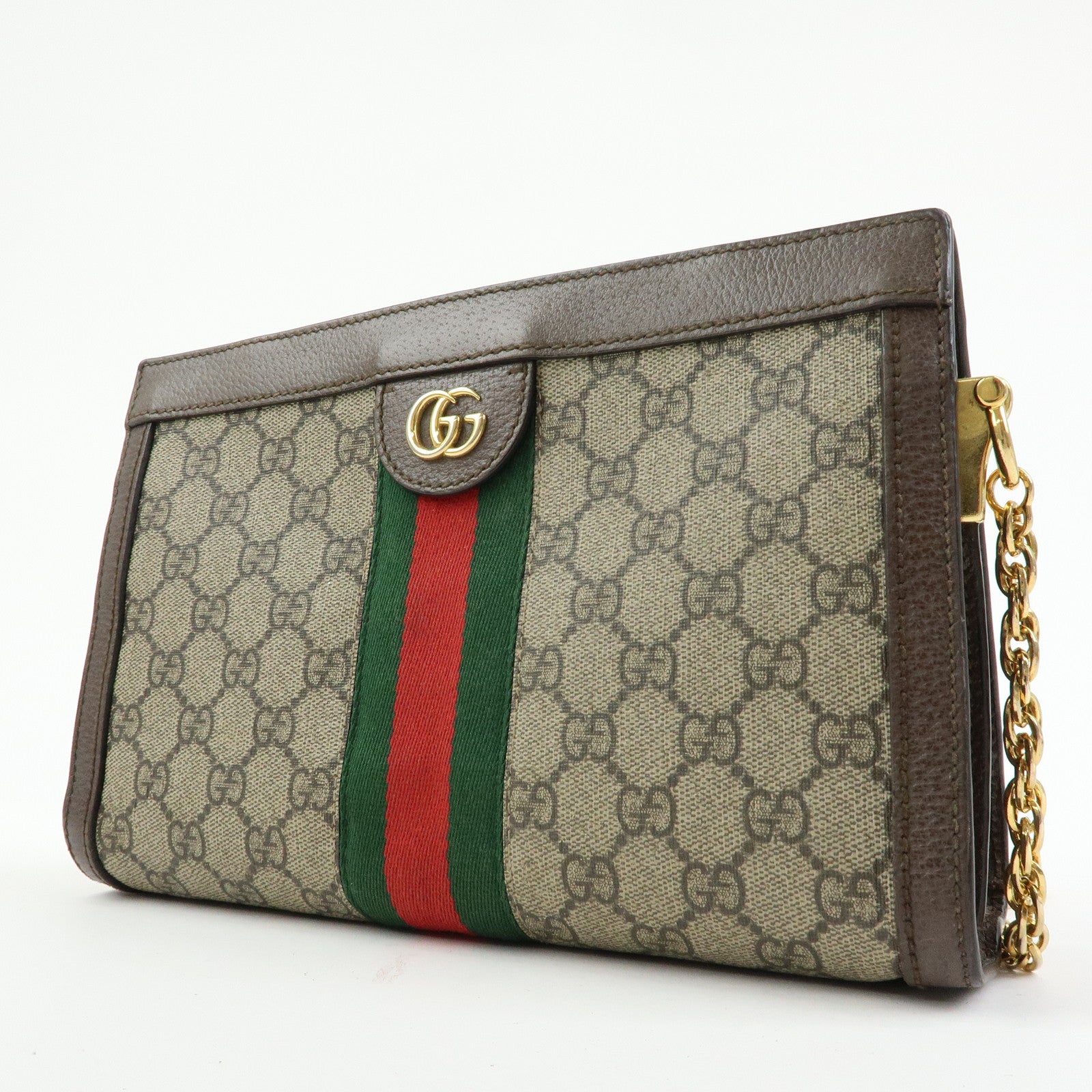 GUCCI Ophidia Sherry GG Supreme Chain Shoulder Bag Beige Brown 503877
