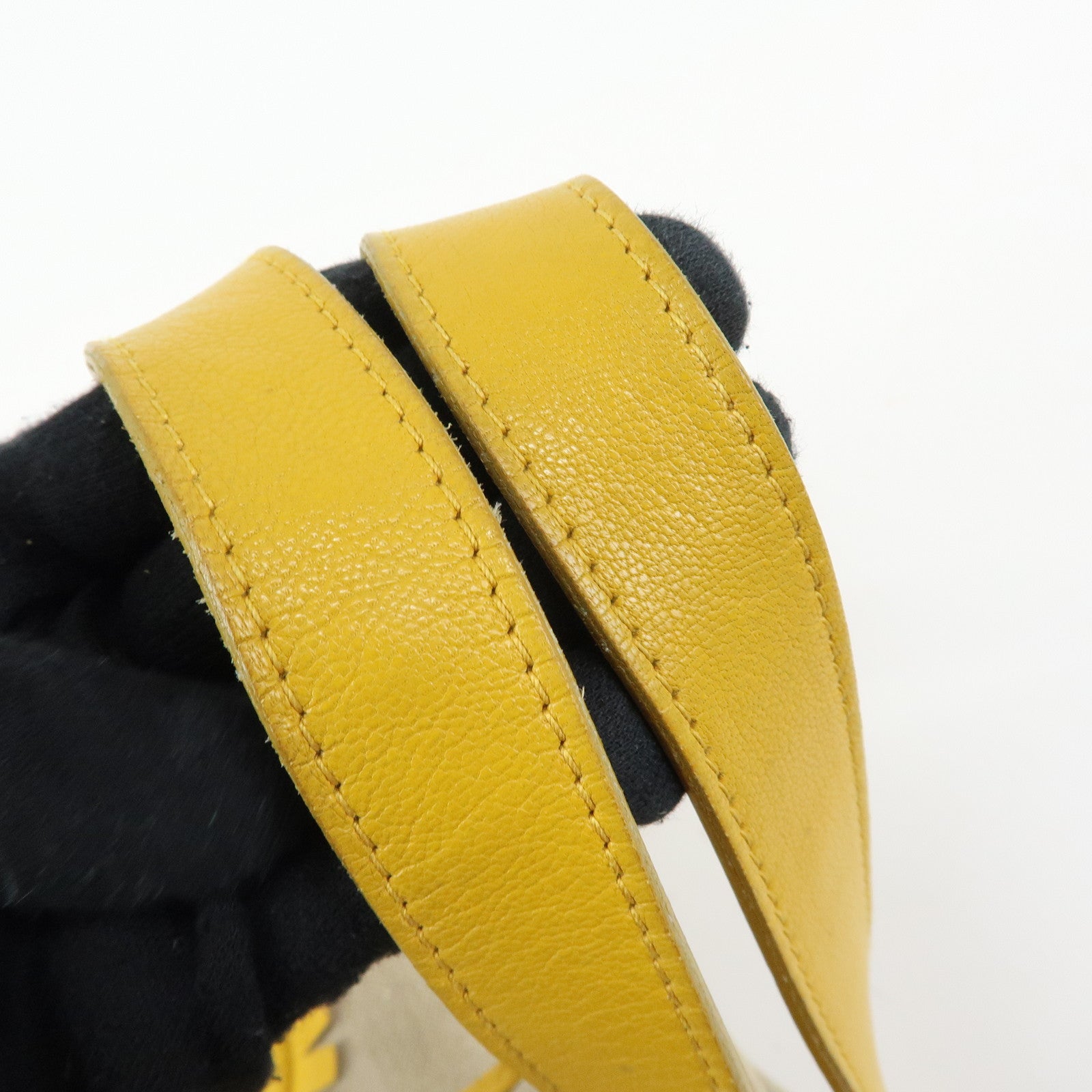 SAINT LAURENT PARIS Kahara Canvas Leather Tote Bag Hand Bag Natural