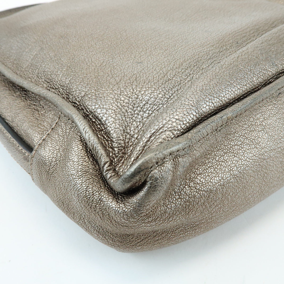 LOEWE Mya Anagram Leather Shoulder Bag Hand Bag Silver Gray