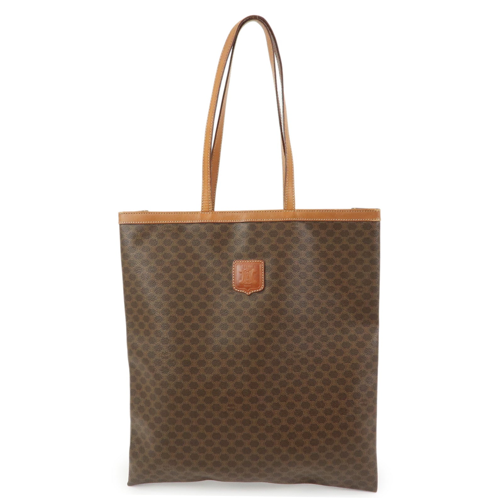 CELINE Macadam PVC Leather Tote Bag Shoulder Bag Brown