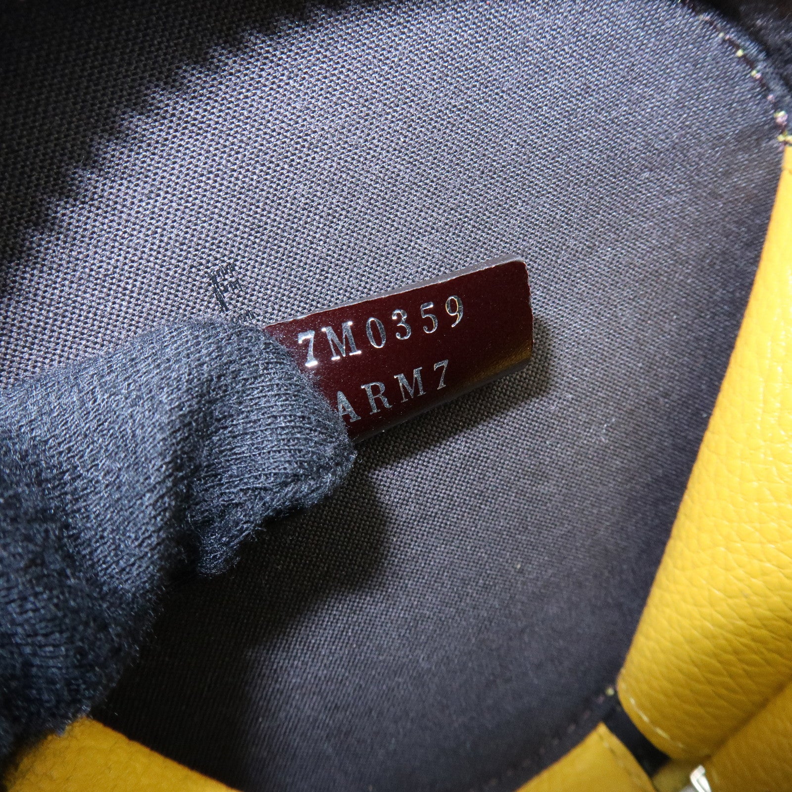 FENDI FF Logo Leather Round Zip Shoulder Bag Yellow 7M0359