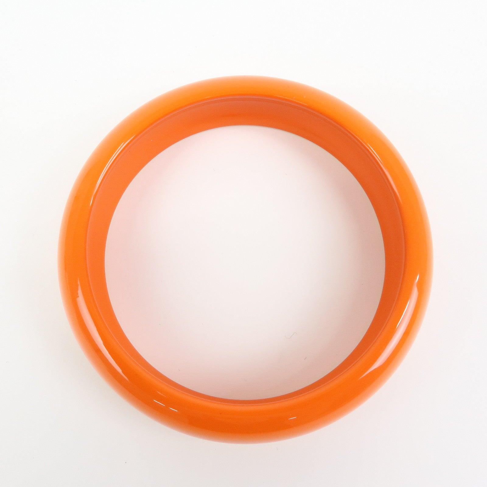 HERMES Fusion Lacquered Wood Bangle Bracelet Orange Pink