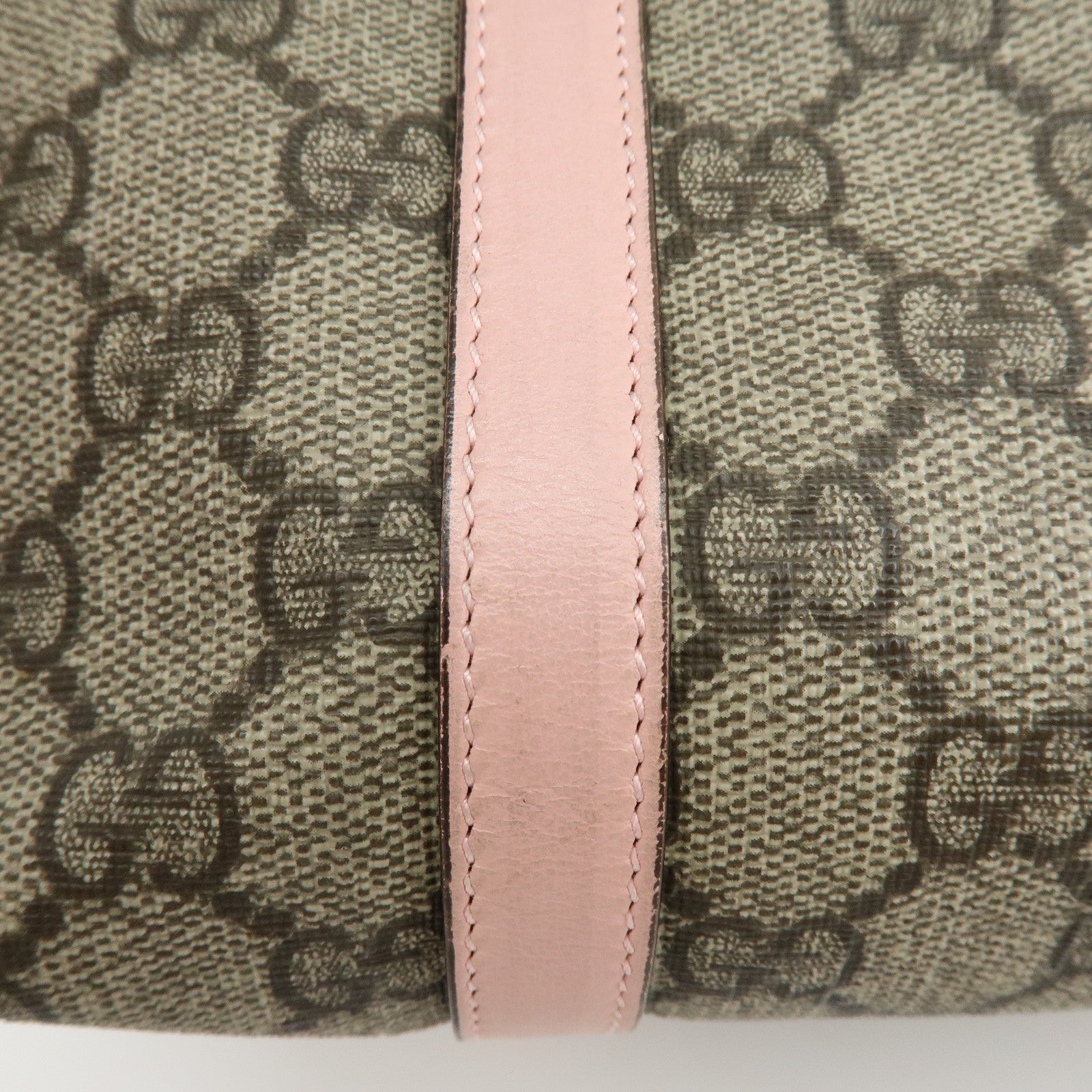 GUCCI Children's GG Supreme Leather Tote Bag Hand Bag Beige Pink 297557