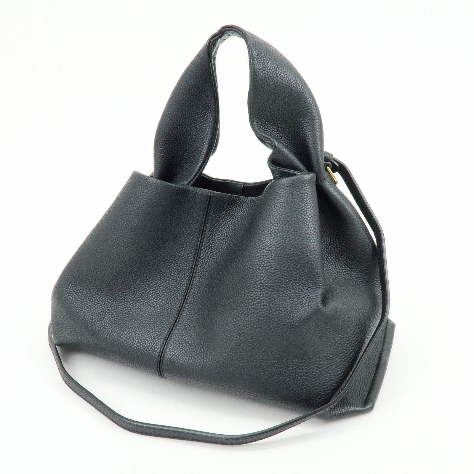 POLENE Numéro Neuf Calf Leather  2Way Bag Hand Shoulder Bag Black