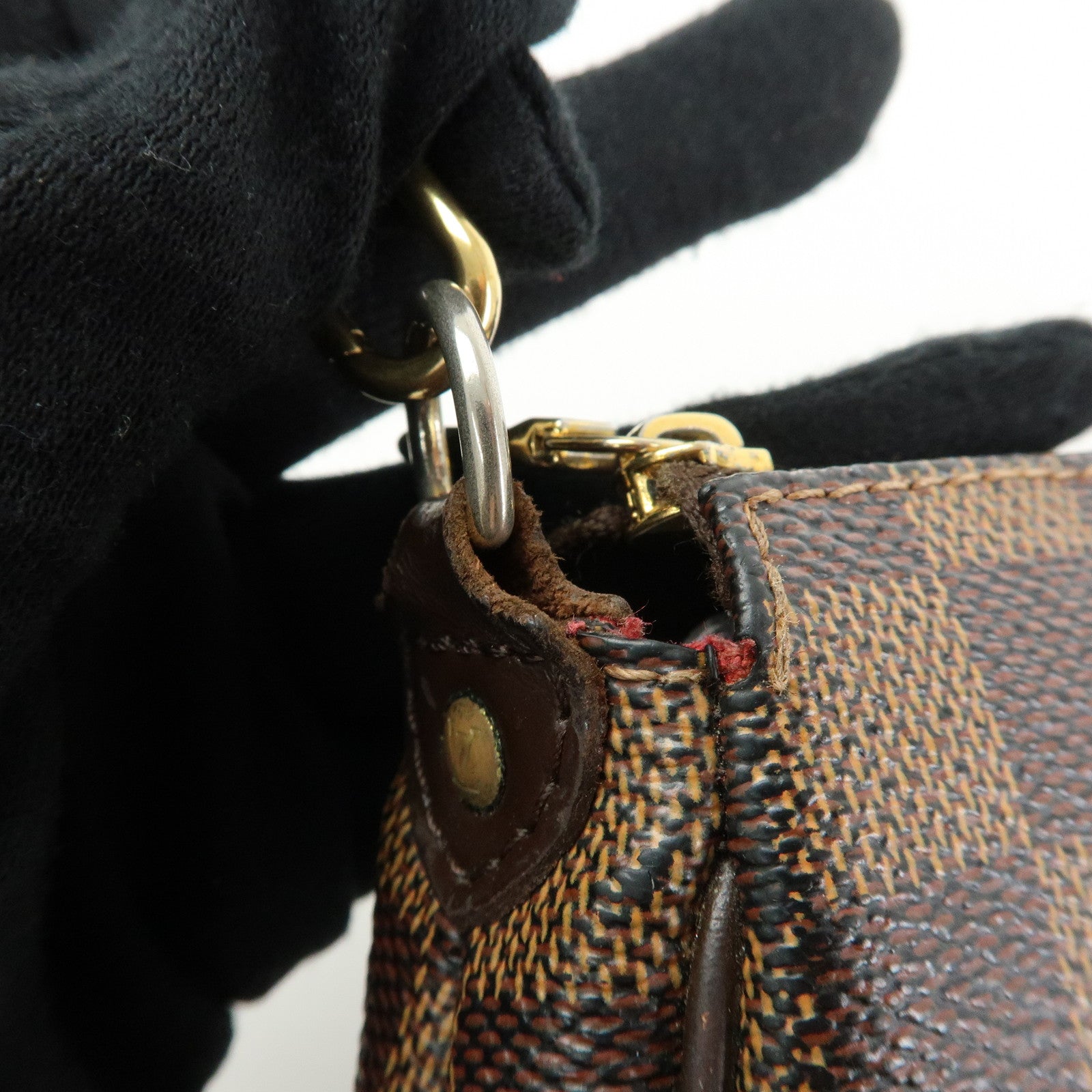 Louis Vuitton Damier Ebene Eva 2Way Hand Bag Chain Shoulder Bag N55213