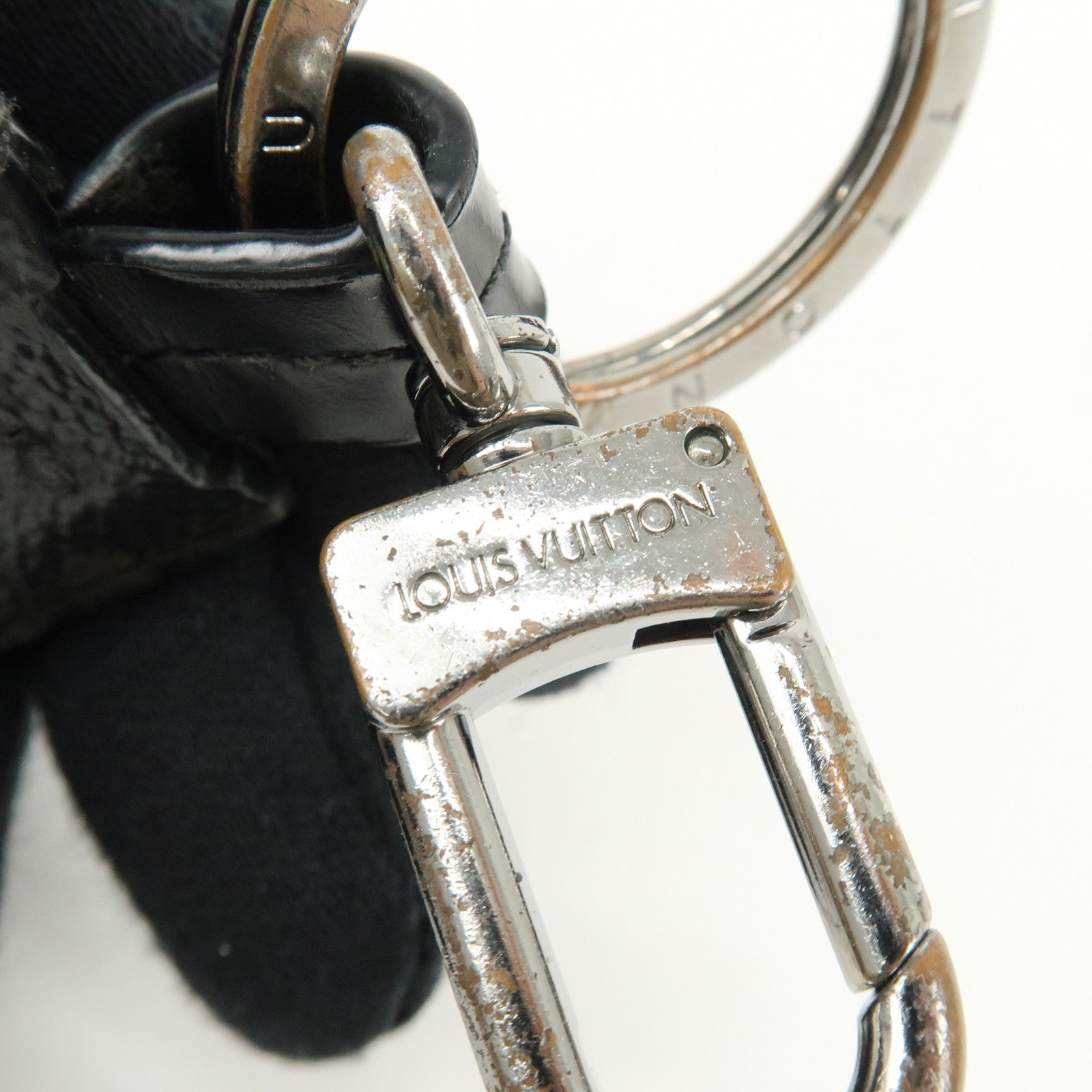 Louis Vuitton Monogram Eclips Porte Cles Cloche Key Charm Black M63620