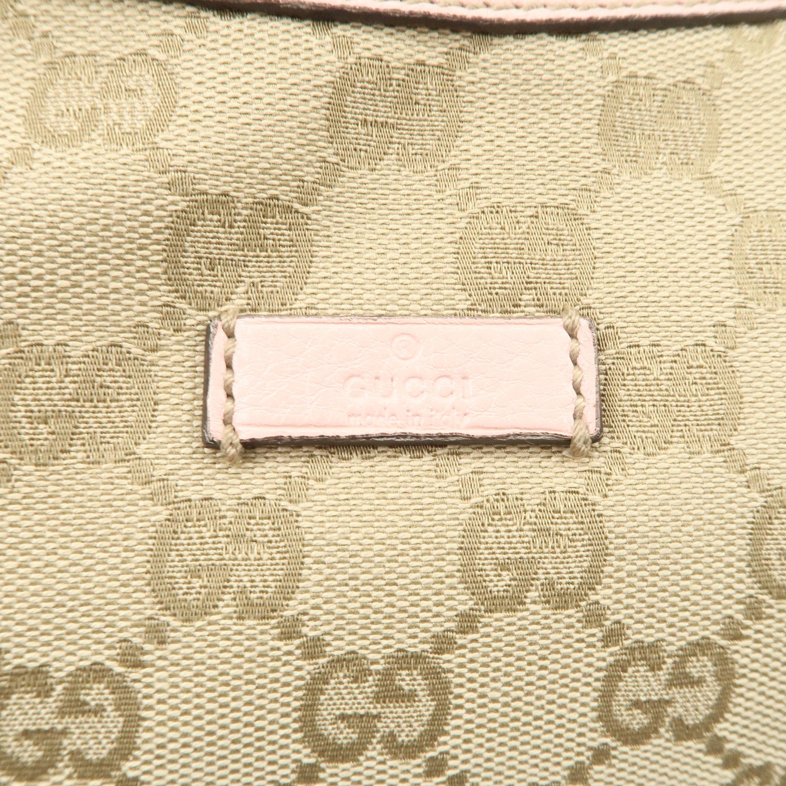 GUCCI GG Canvas Leather Shoulder Bag Crossbody Bag Beige Pink 181092 Used