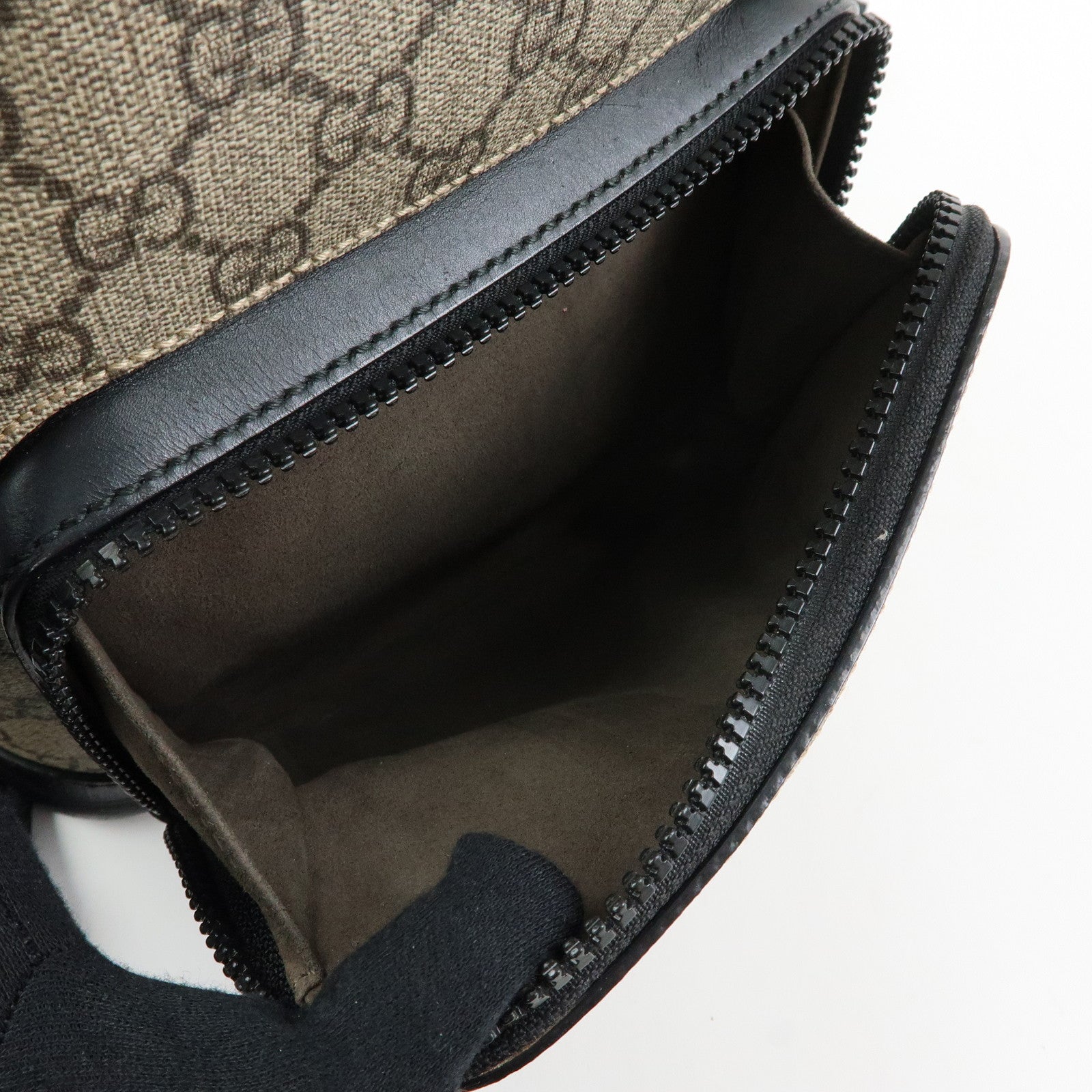 GUCCI GG Supreme Leather Backpack Rucksack Beige Black 429020