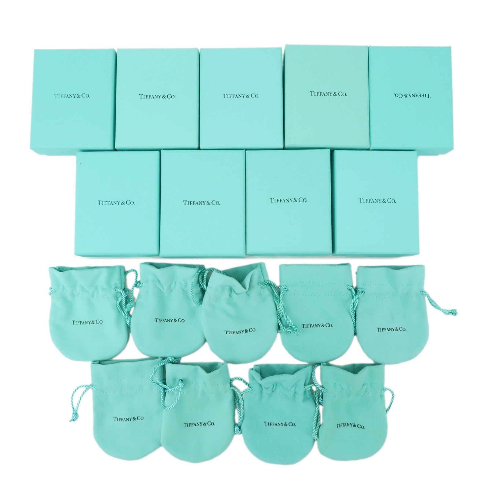 Tiffany&Co. Set of 9 Jewelry Box Drawstring Dust Bag Tiffany Blue