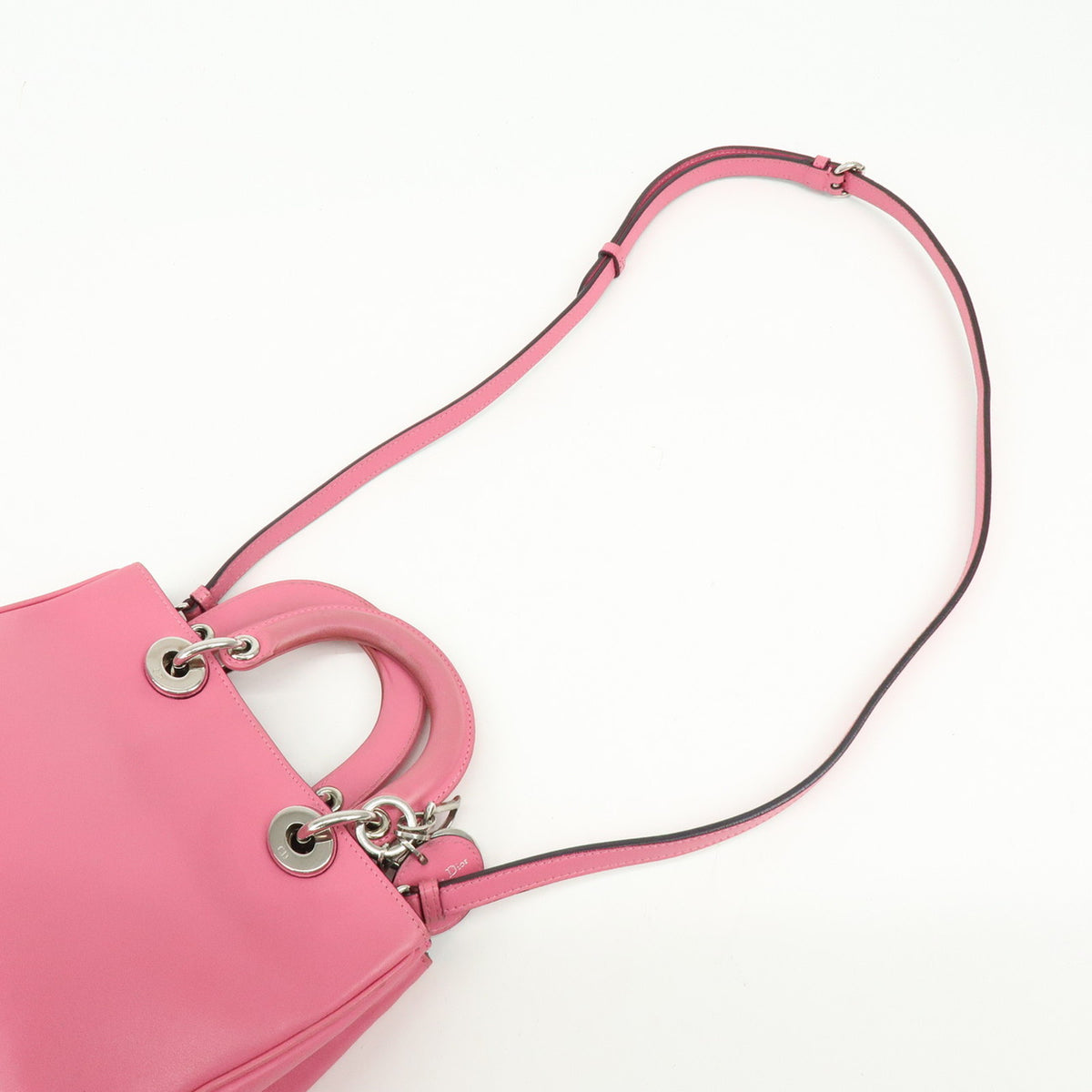 Christian Dior Diorissimo Leather 2Way Bag Hand Bag Shoulder Bag Pink