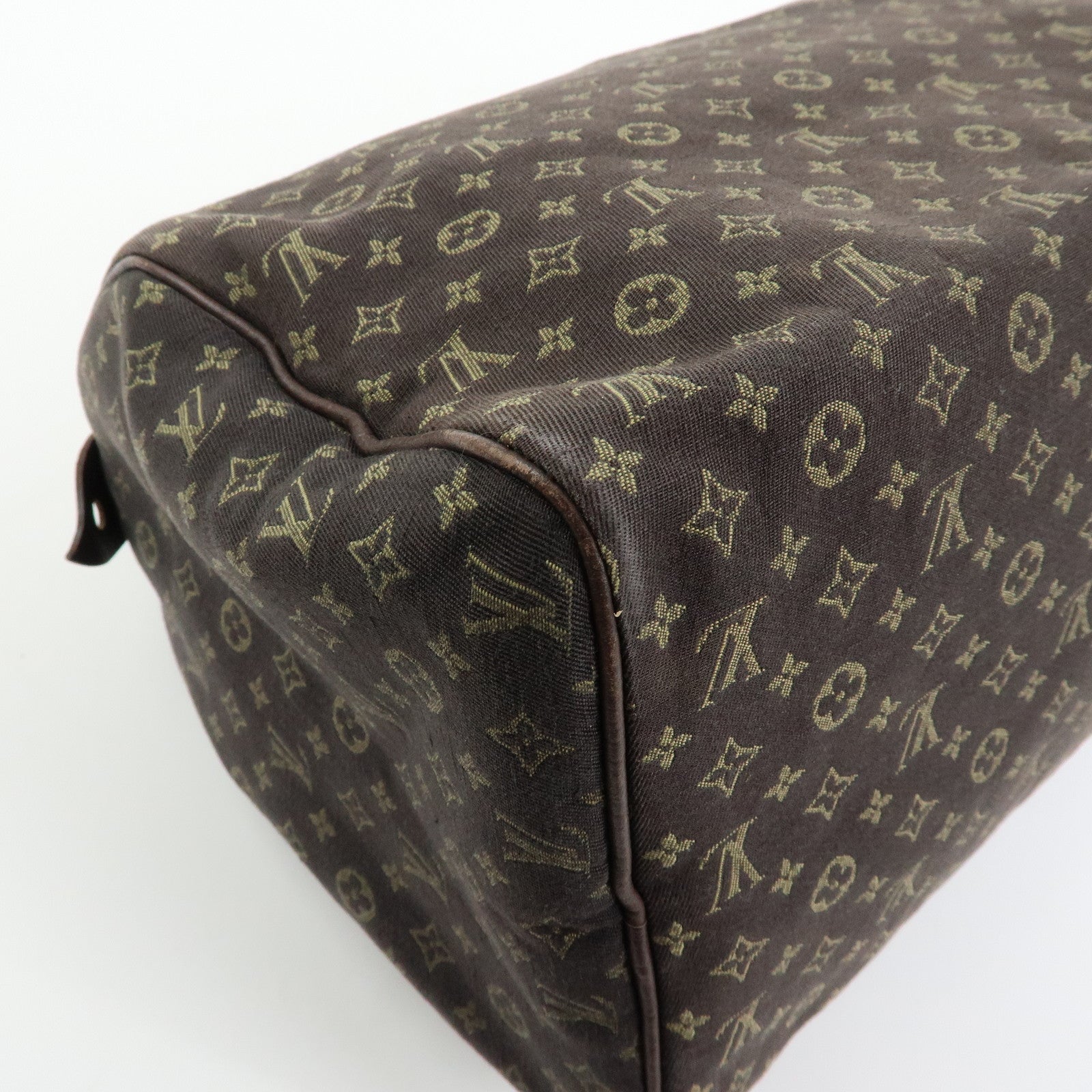 Louis Vuitton Monogram Mini Lin Speedy 30 Boston Hand Bag Ebene M95224