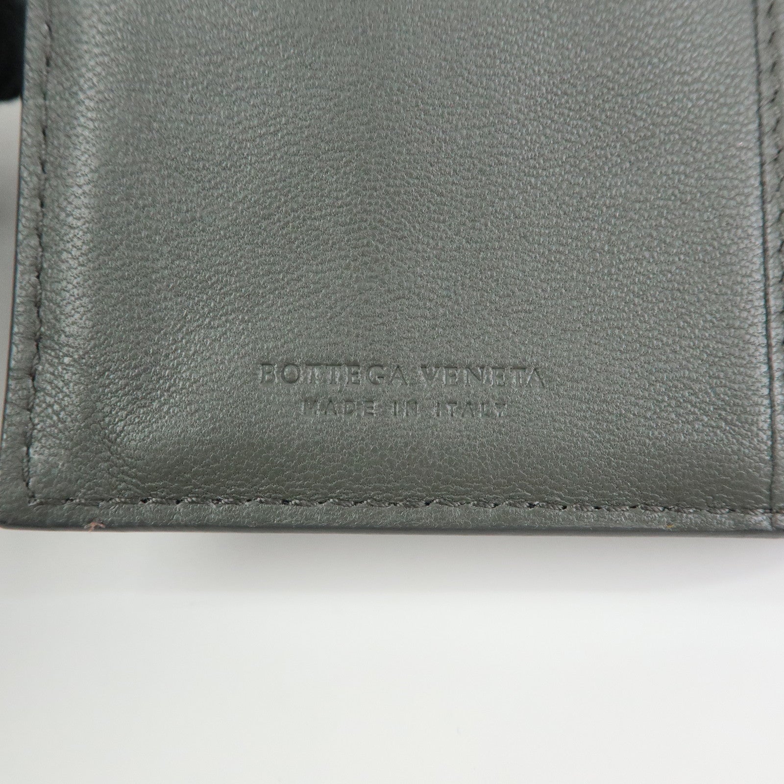 BOTTEGA VENETA Intrecciato Leather Compact Wallet Grey