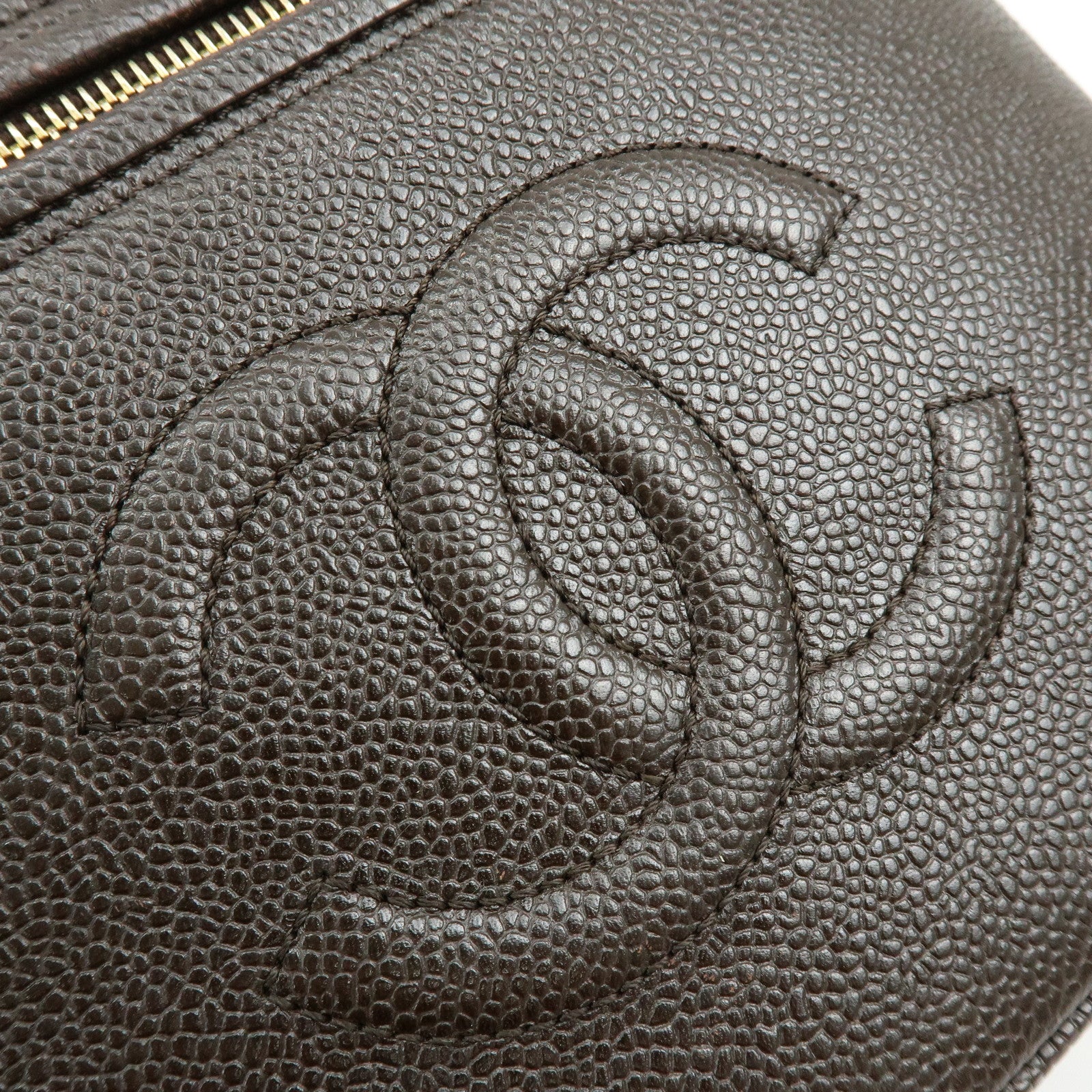 CHANEL COCO Mark Caviarskin 2WAY Bag Cosmetic Bag Black A07061