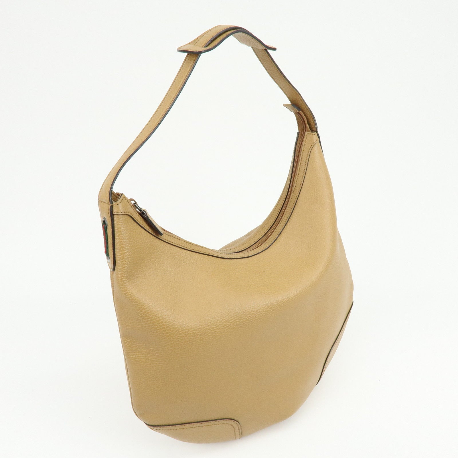 GUCCI Sherry Leather Shoulder Bag Hand Bag Beige 293596