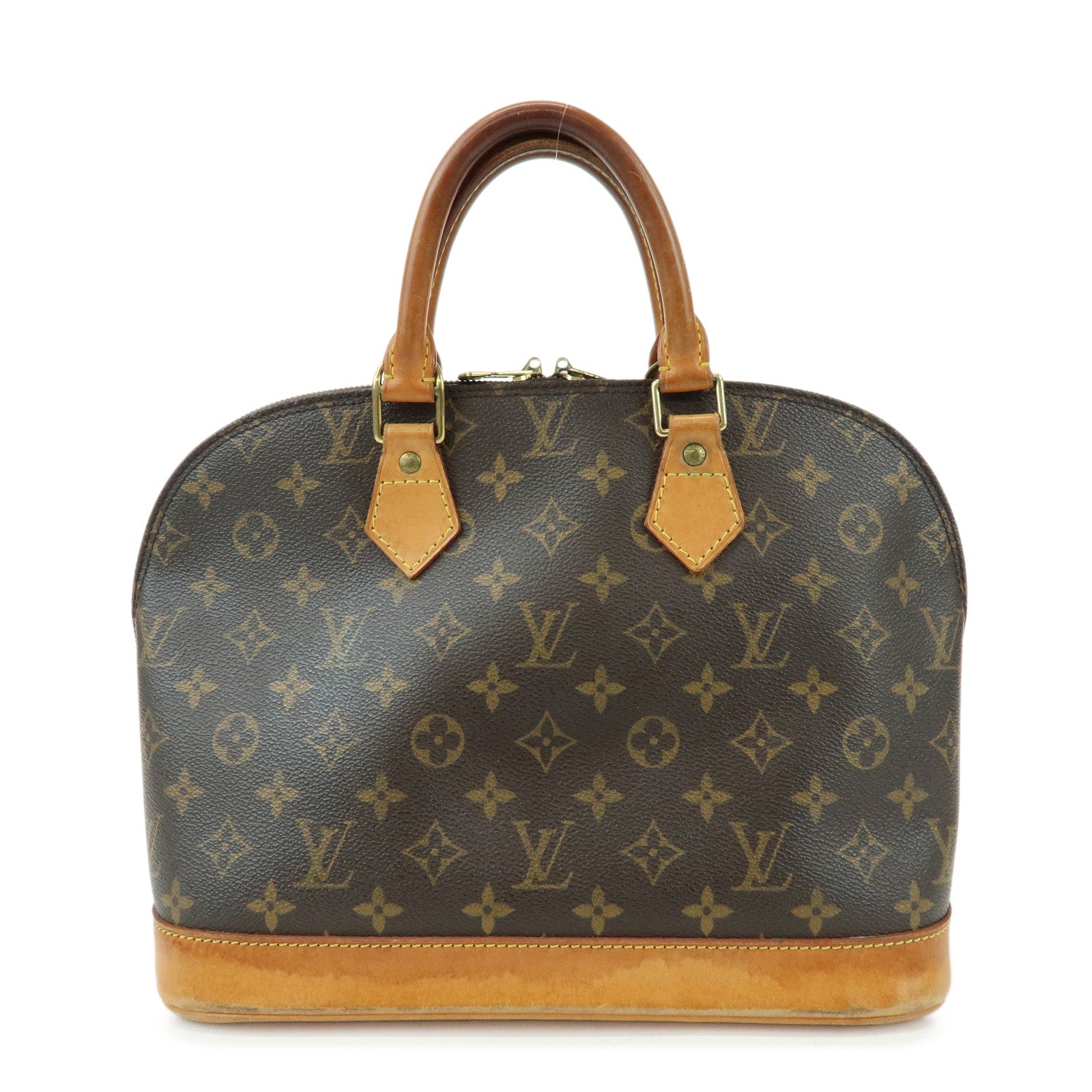 Louis Vuitton Monogram Alma PM Canvas Leather Hand Bag Brown M51130
