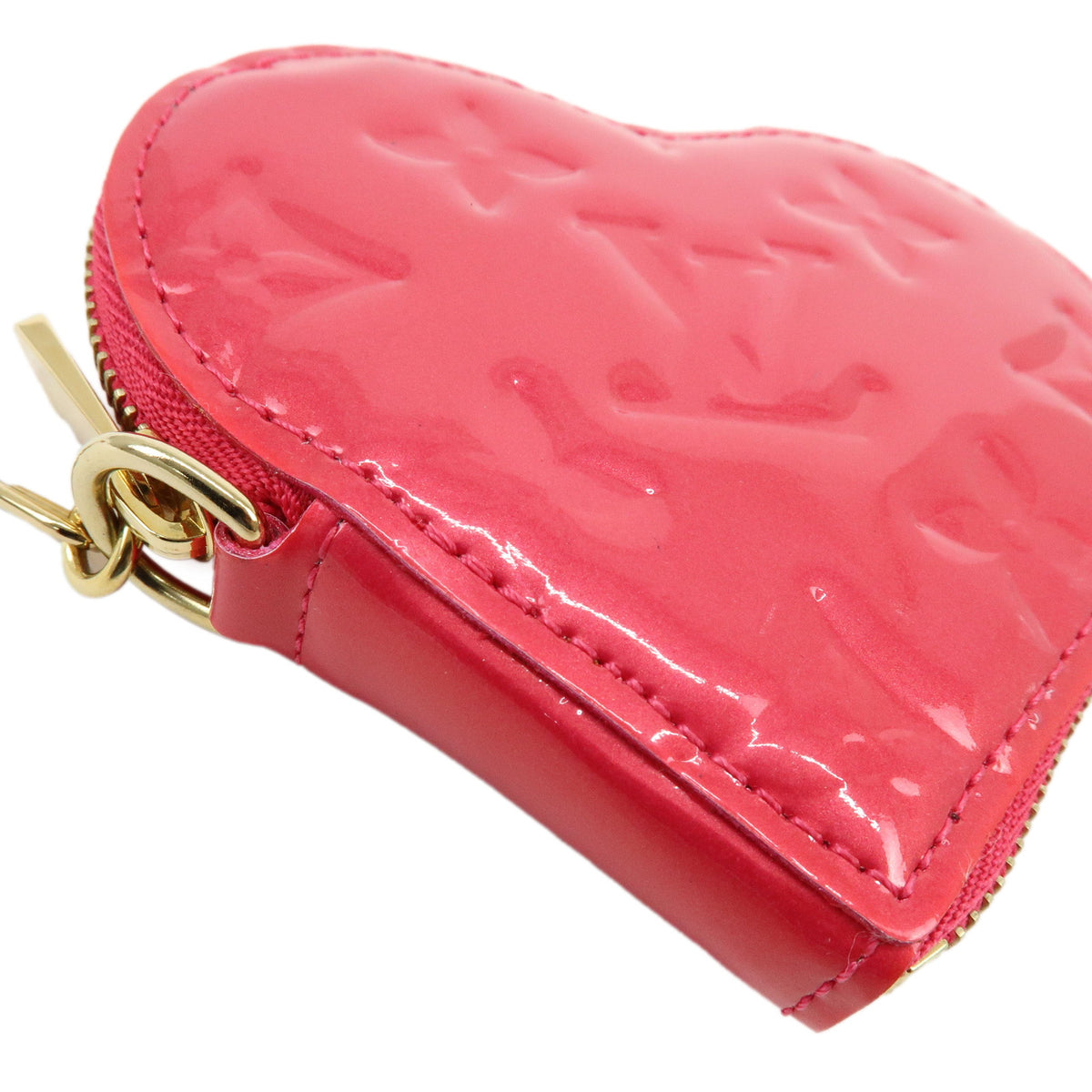 Louis Vuitton Monogram Vernis Porte Monnaie Coeur Coin Case Pink M93657