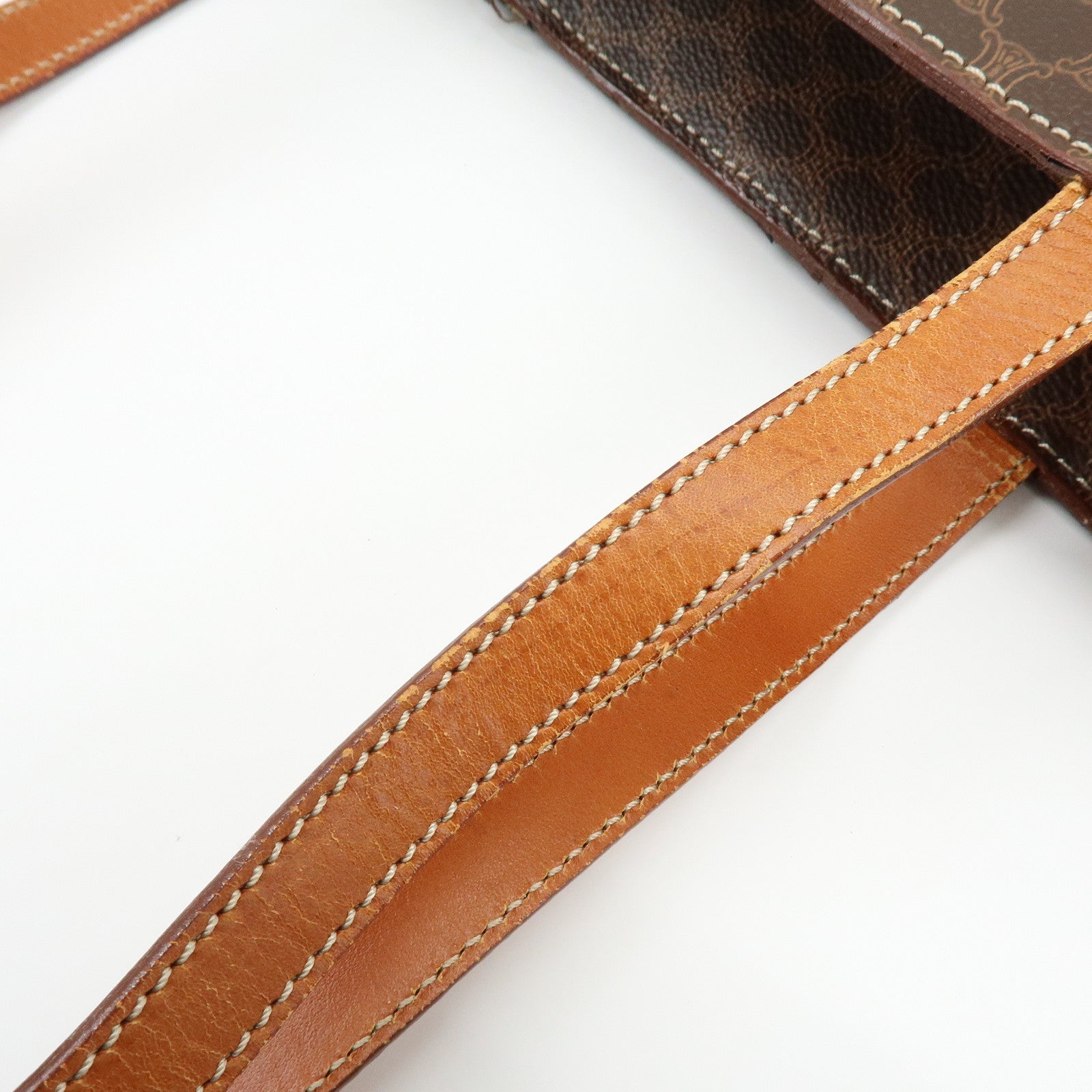 CELINE Macadam PVC Leather Tote Bag Shoulder Bag Brown