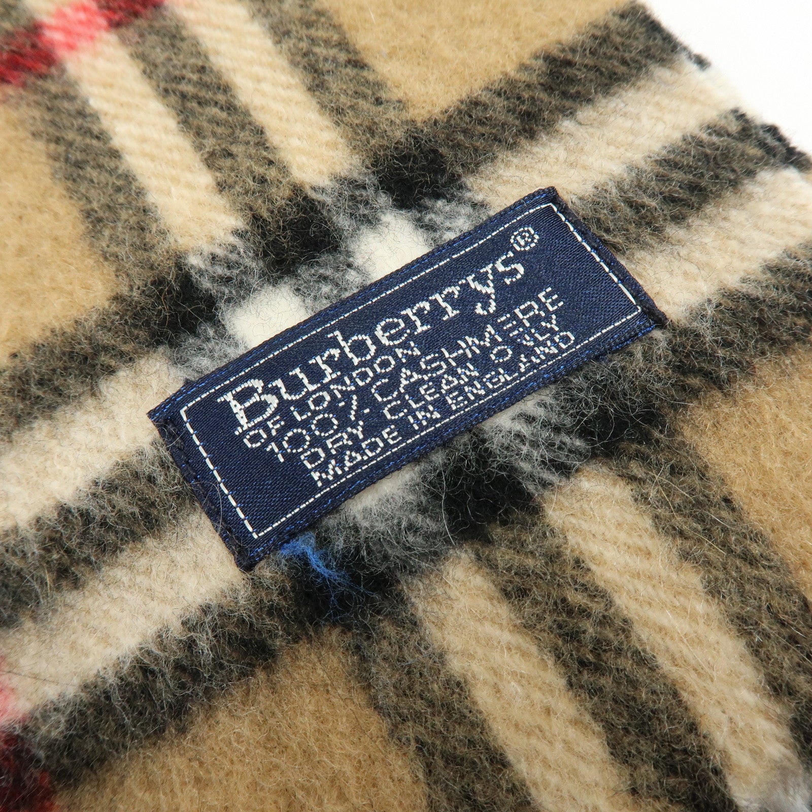 BURBERRY Set of 2 Nova Plaid Wool 100% Scarf Stole Beige Navy