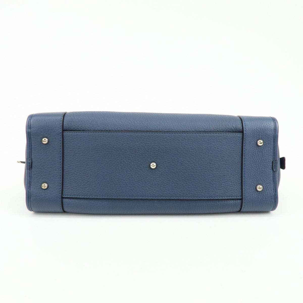 LOEWE Anagram Amazona 36 Leather Hand Bag Boston Bag Navy