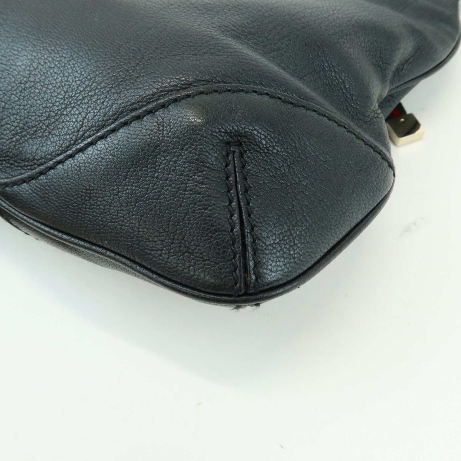 GUCCI Sherry Leather Shoulder Bag Hand Bag Black 154392