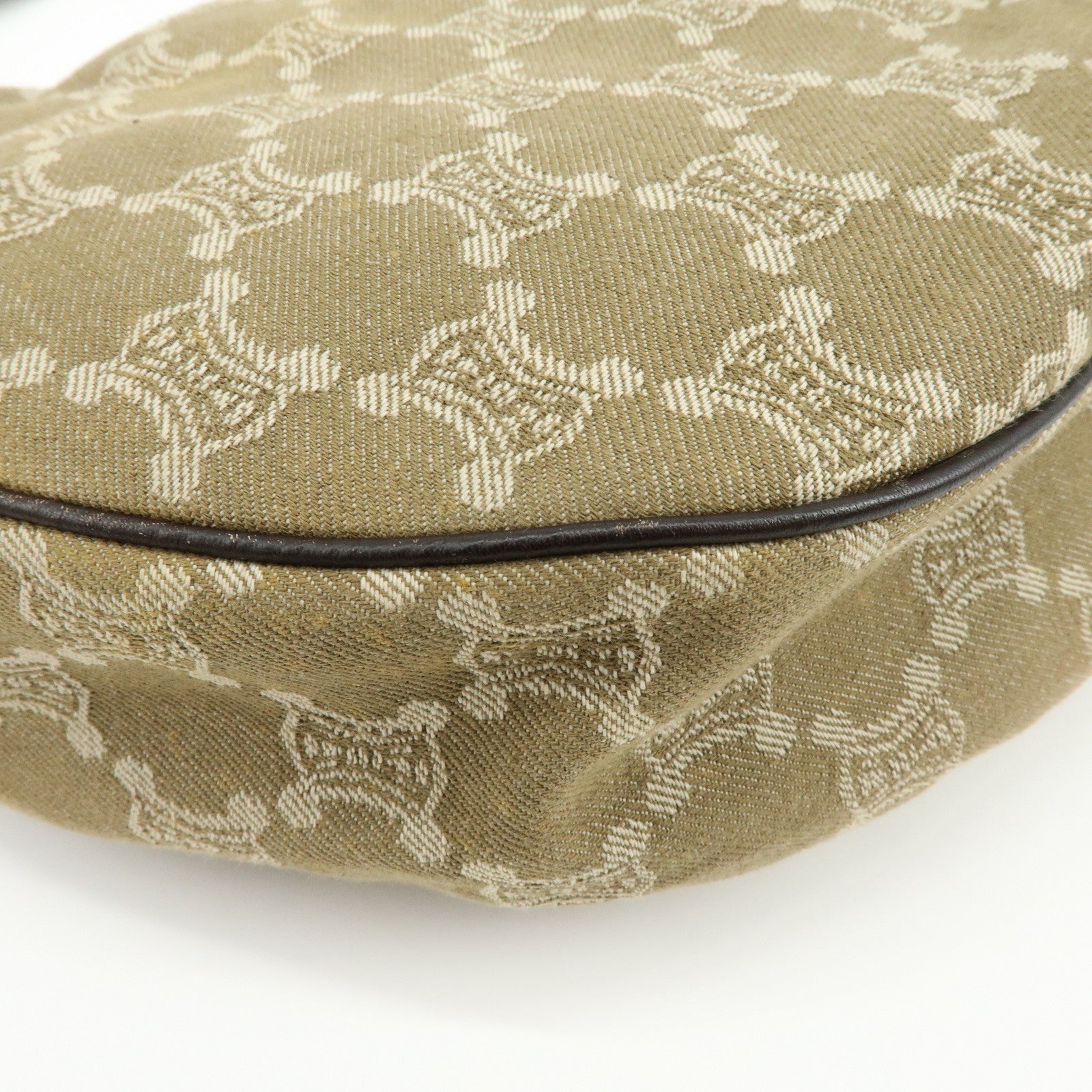 CELINE Macadam Canvas Leather Shoulder Bag Crossbody Bag Beige