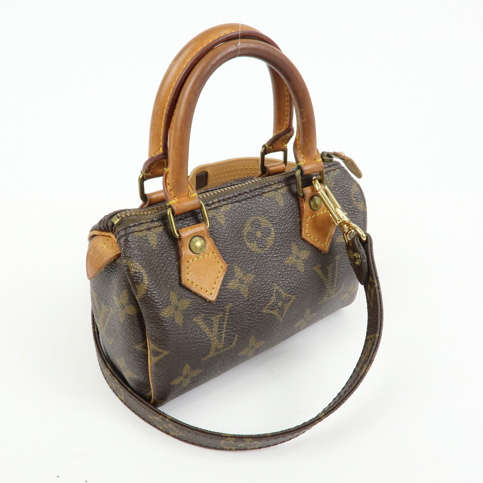 Louis Vuitton Monogram Canvas Mini Speedy Hand Bag & Strap M41534