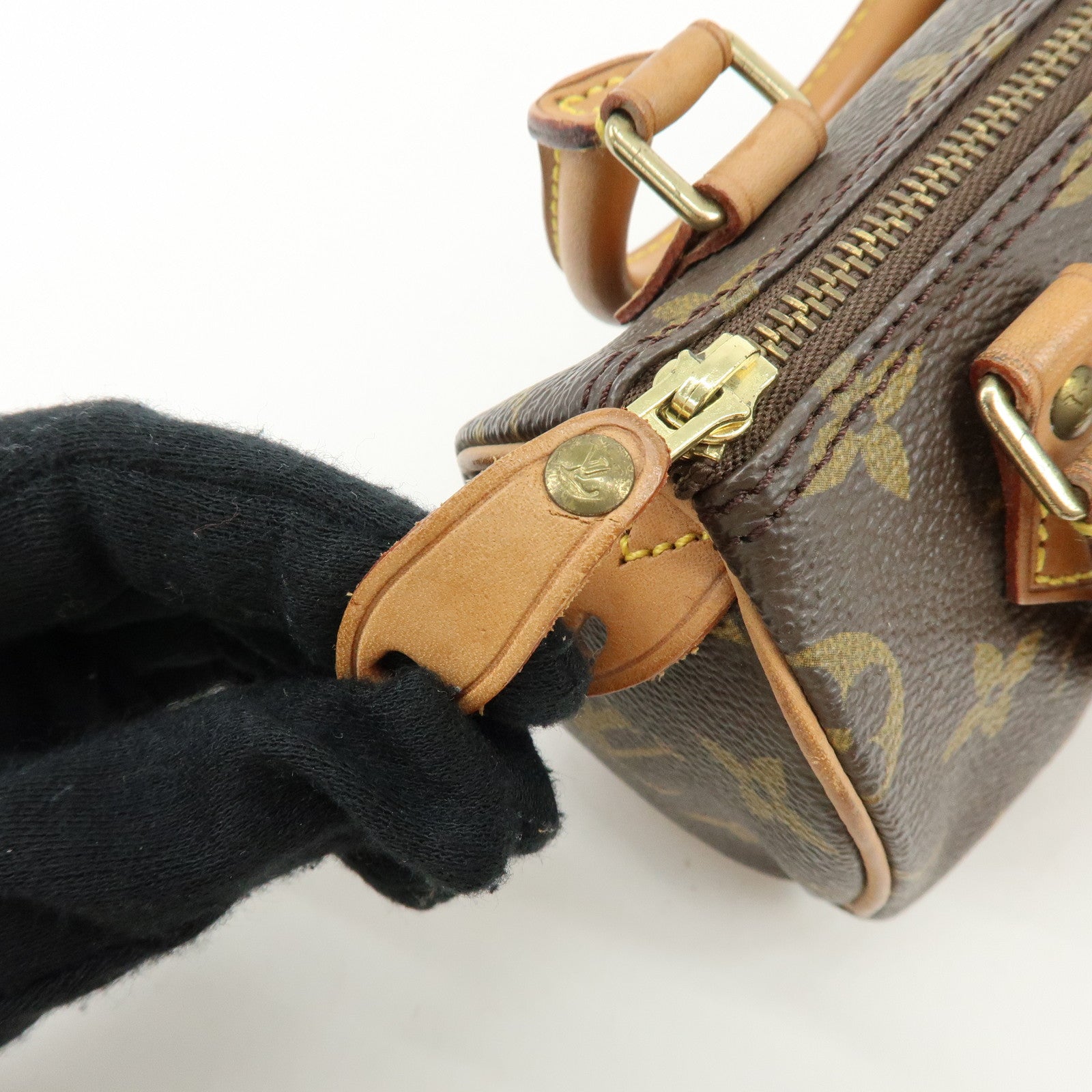 Louis Vuitton Monogram Mini Speedy Hand Bag and Strap Brown M41534 Lot