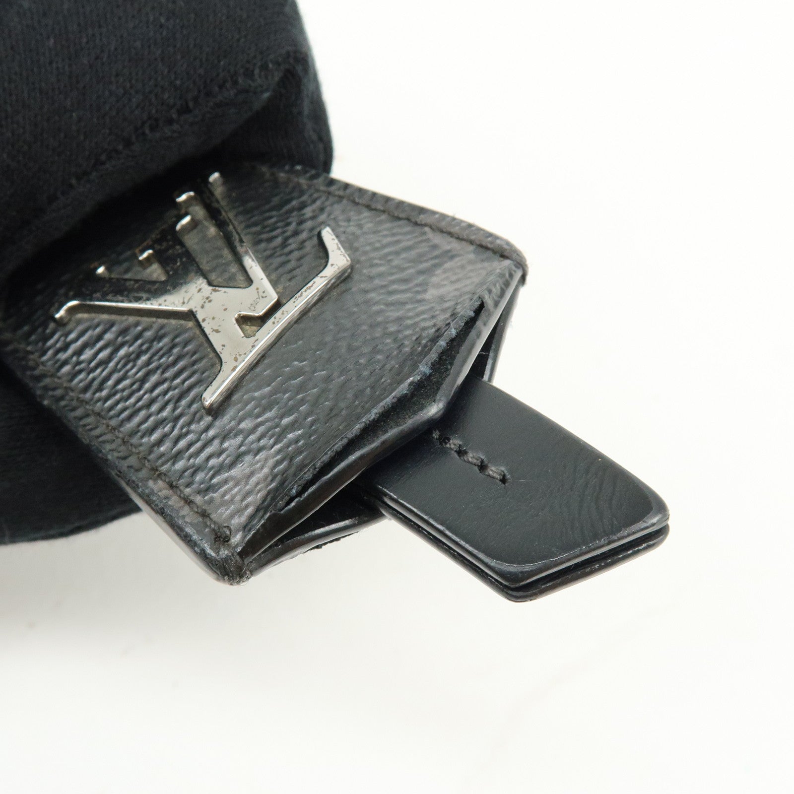 Louis Vuitton Monogram Eclips Porte Cles Cloche Key Charm Black M63620