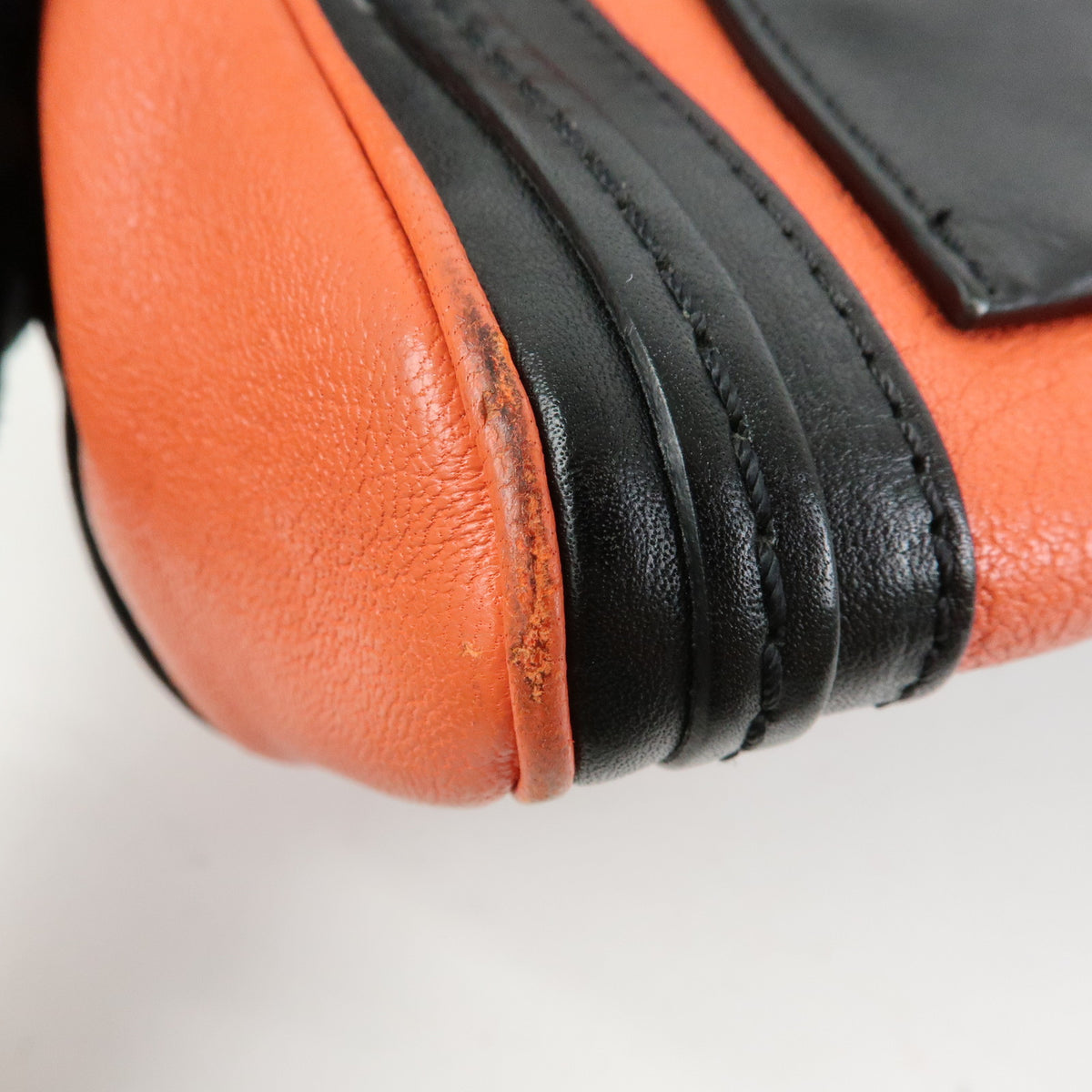 Chloe Logo Alice Leather 2Way Bag Hand Bag Shoulder Bag Orange Black