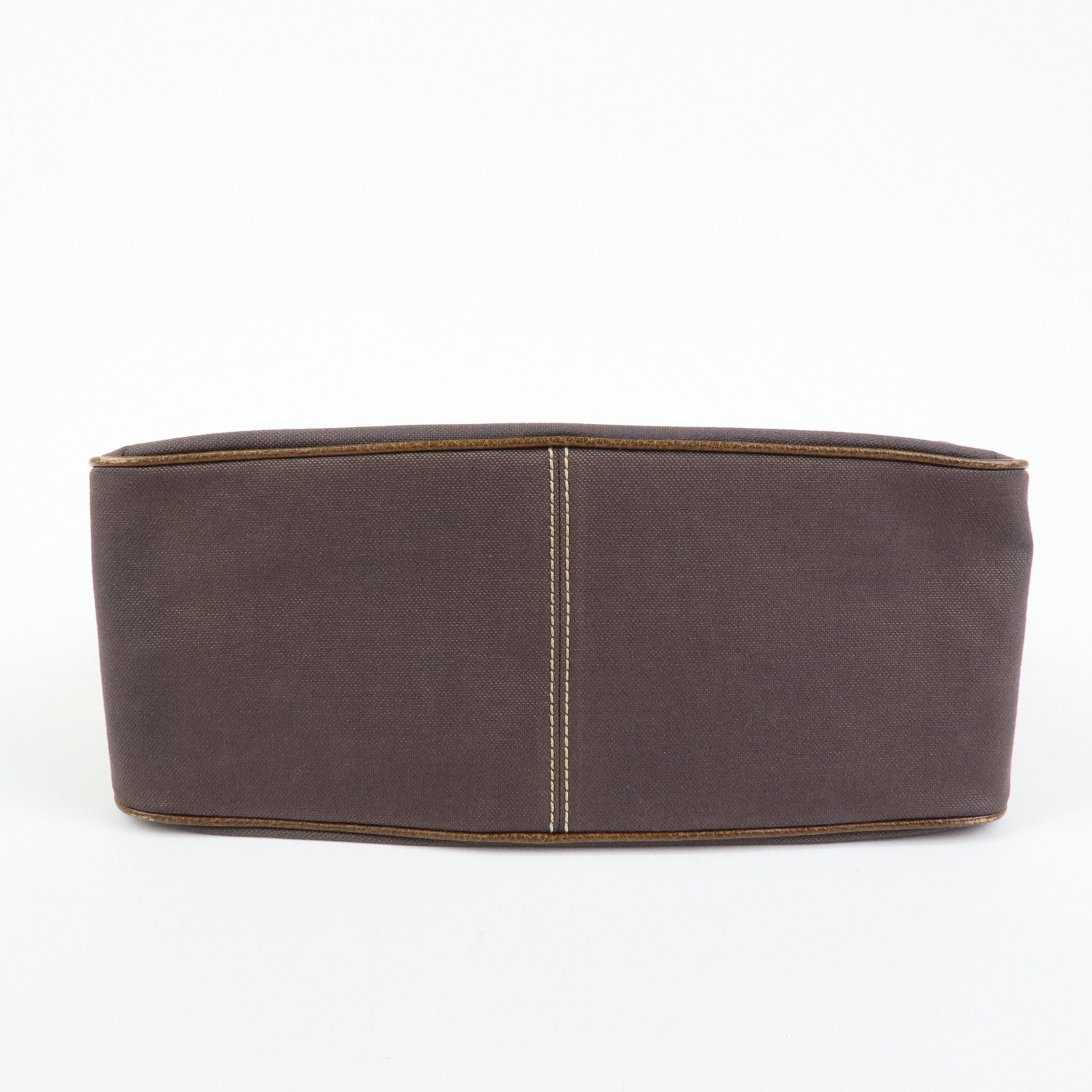 CELINE Boogie Bag Canvas Leather Hand Bag Tote Bag Brown
