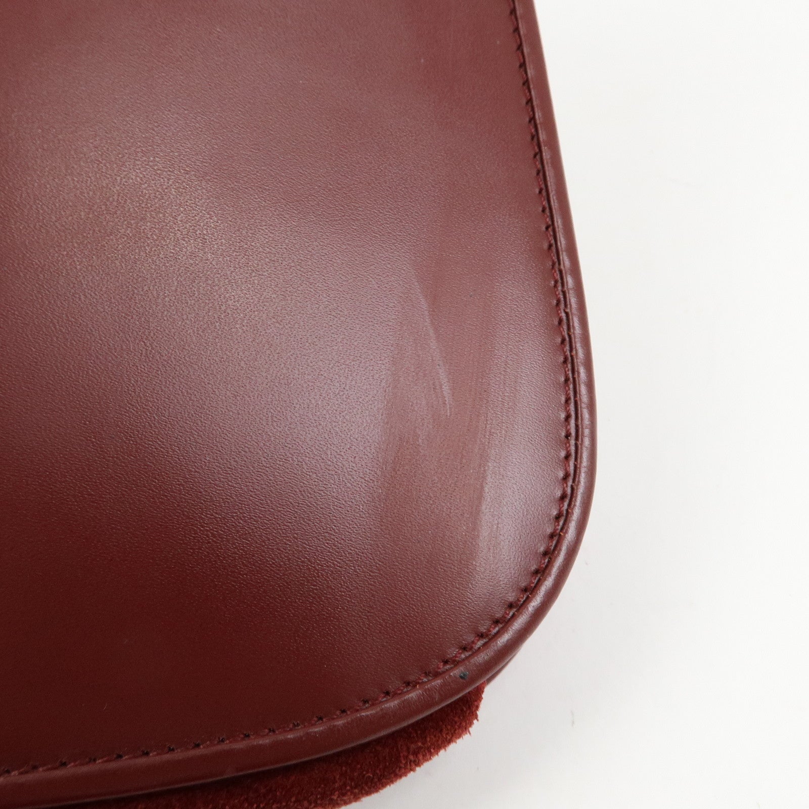 Cartier Must de Cartier Leather Shoulder Bag Bordeaux