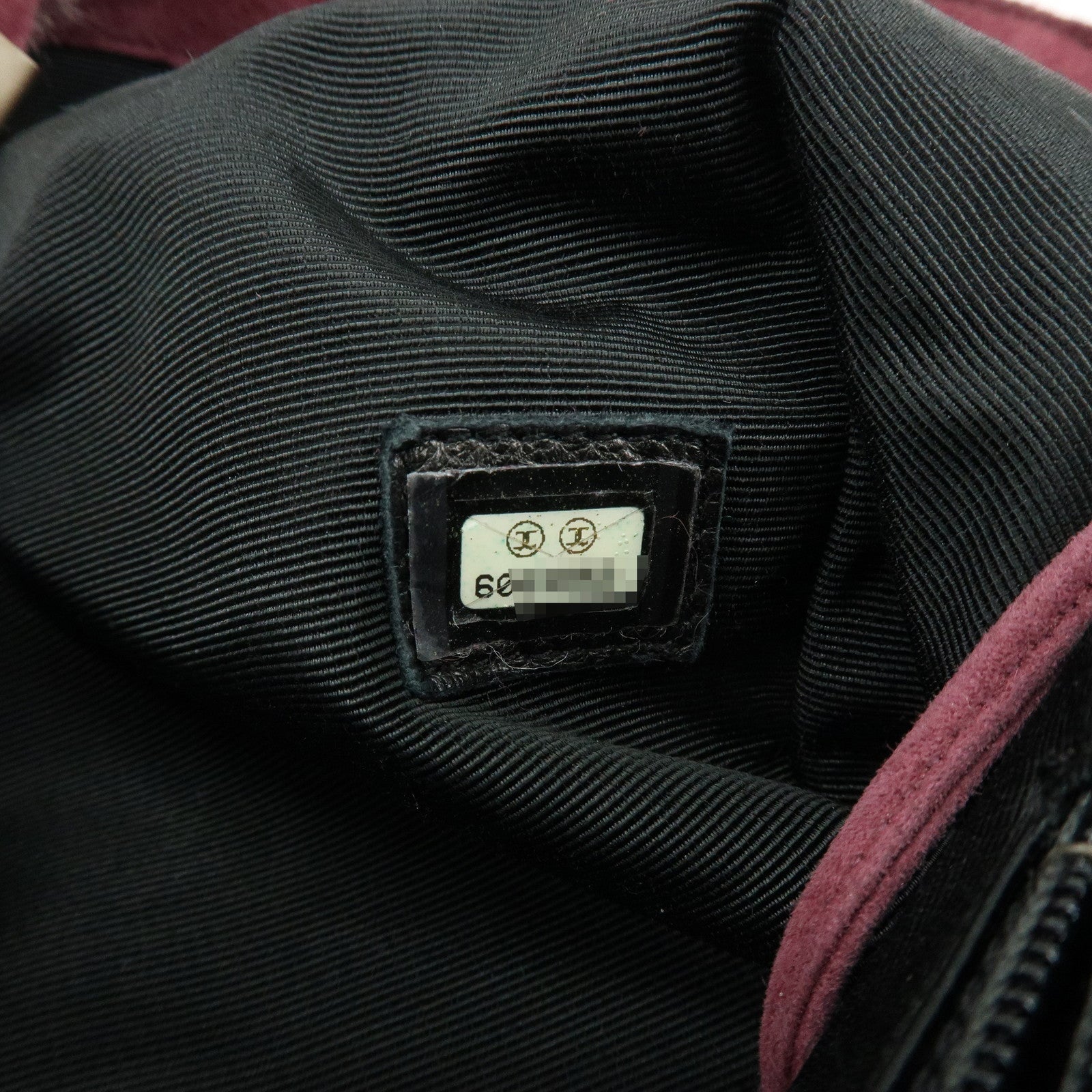 CHANEL COCO Mark Fur Suede Hand Bag Tote Bag Bordeaux Beige