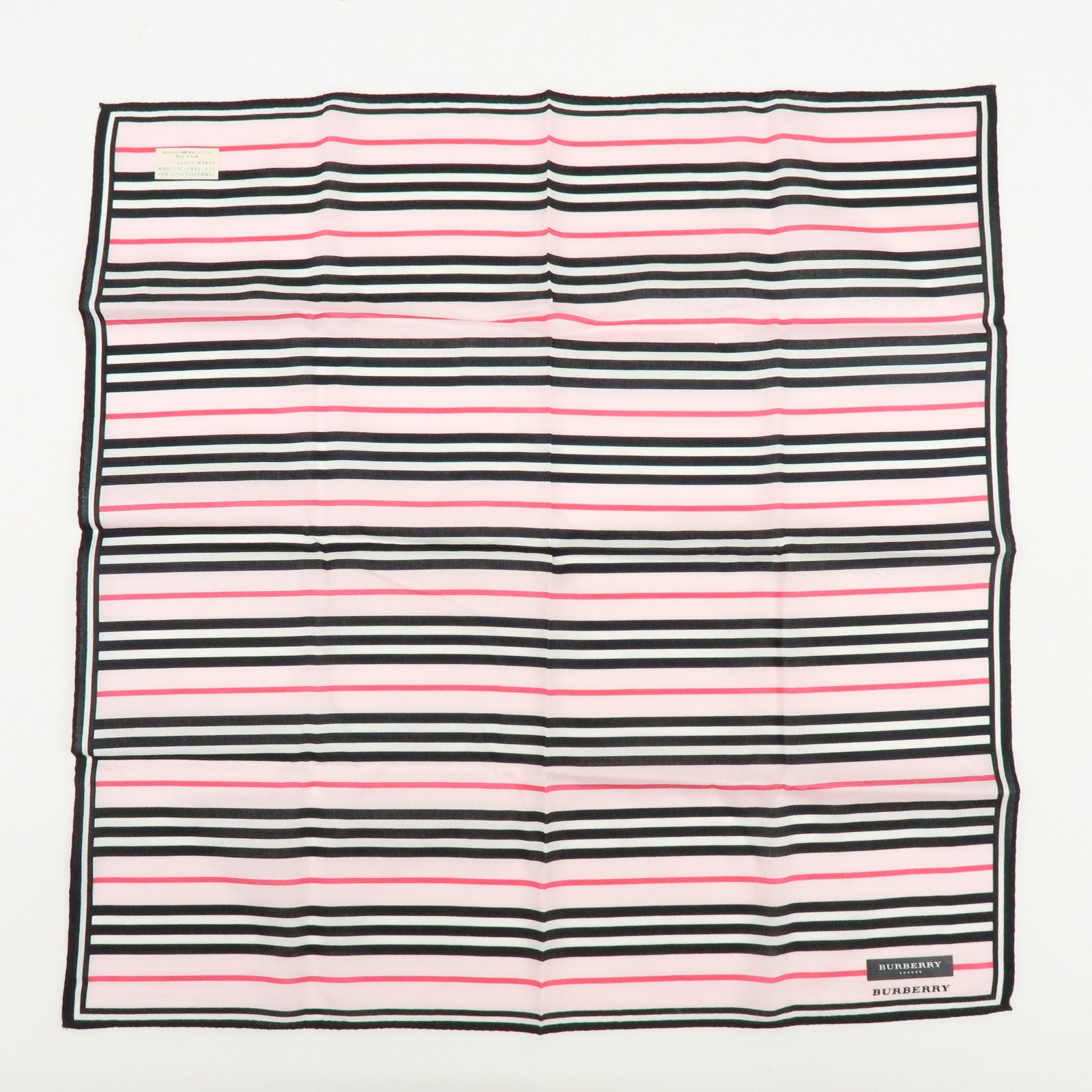 BURBERRY Set of 2 Nova Plaid Cotton 100% Handkerchief Scarf Pink Beige