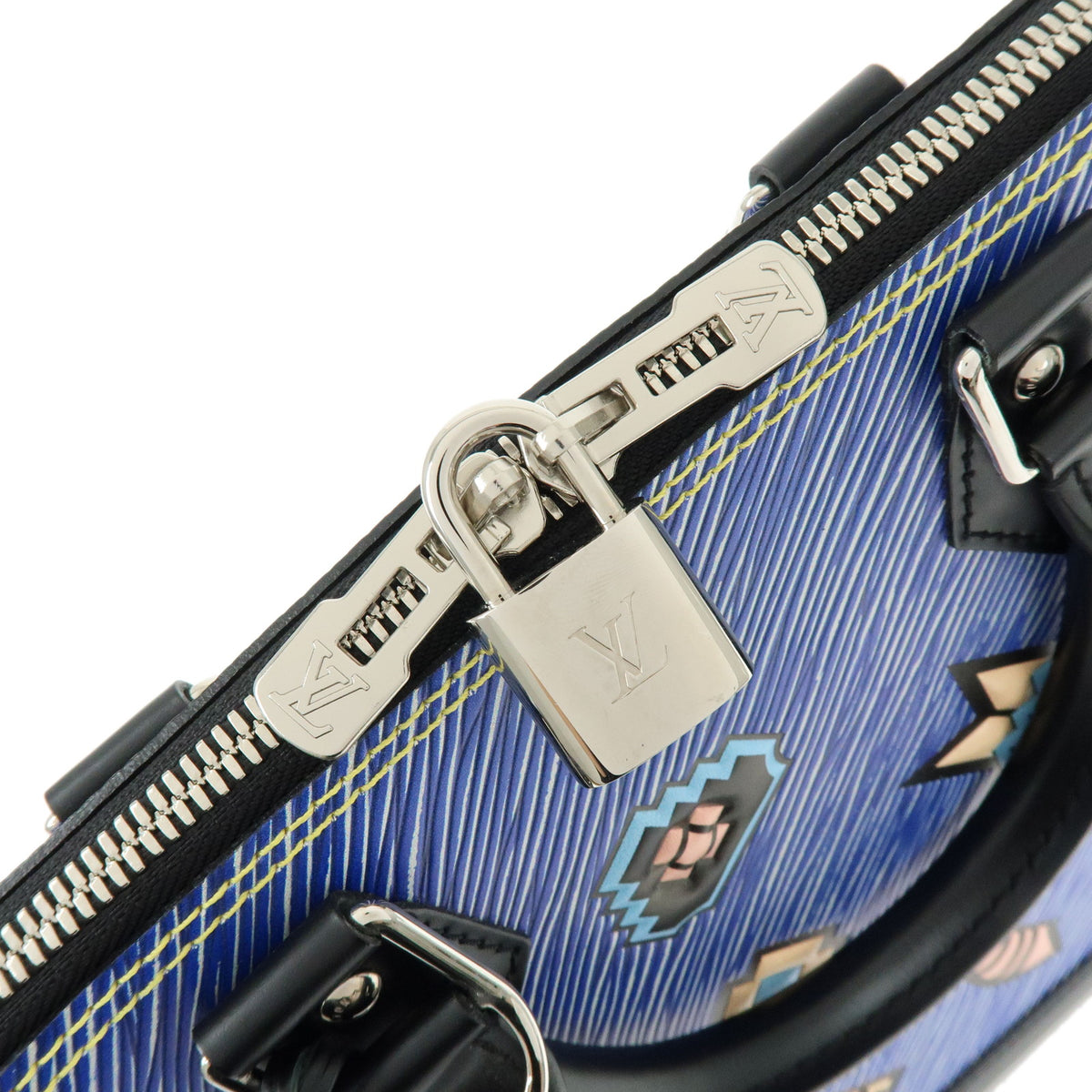 Louis Vuitton Epi Denim Leather Alma PM Hand Bag Blue M50835