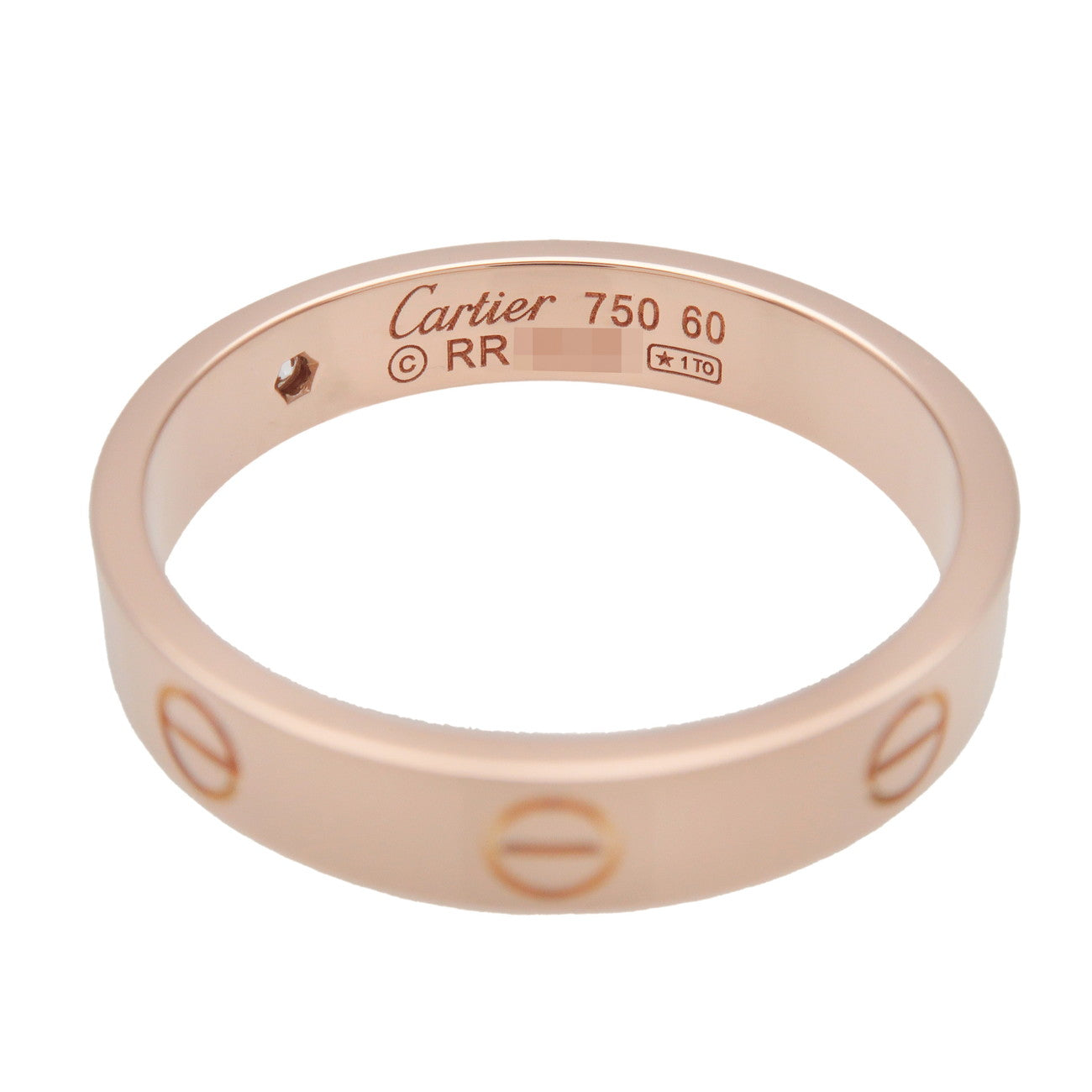 Cartier Mini Love 1P Diamond Ring K18 750PG #60 US9.25 EU60 HK20.5