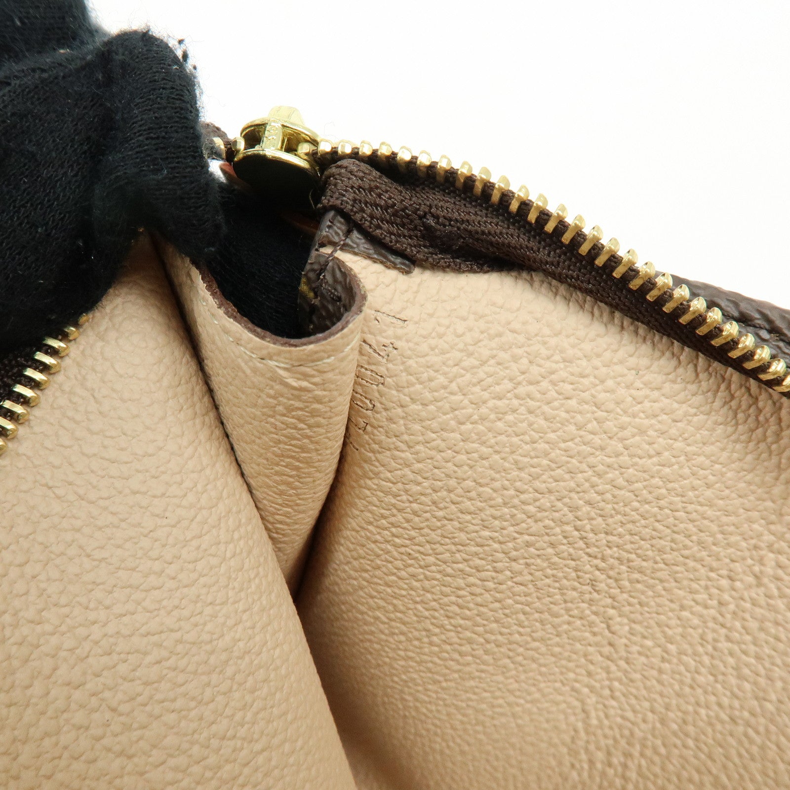 Louis Vuitton Monogram Leather Pouch for Baguette GM Brown Gold